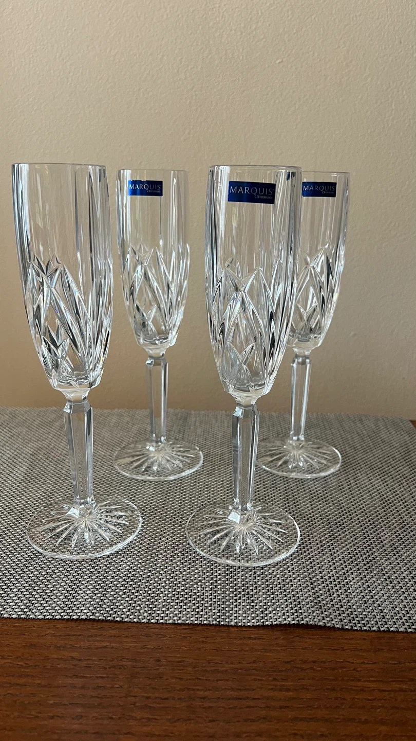 Set of 4 Marquis by Waterford Crystal Brookside Champagne Flutes - photo 3
