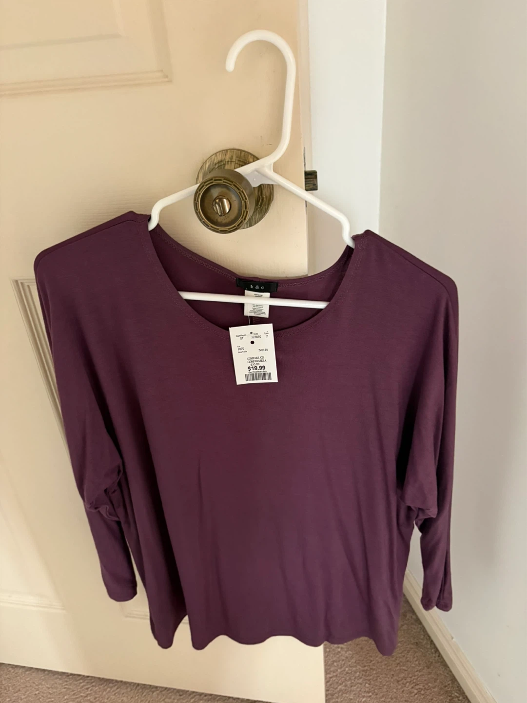K&C Women's Purple Long Sleeve Top Size 2