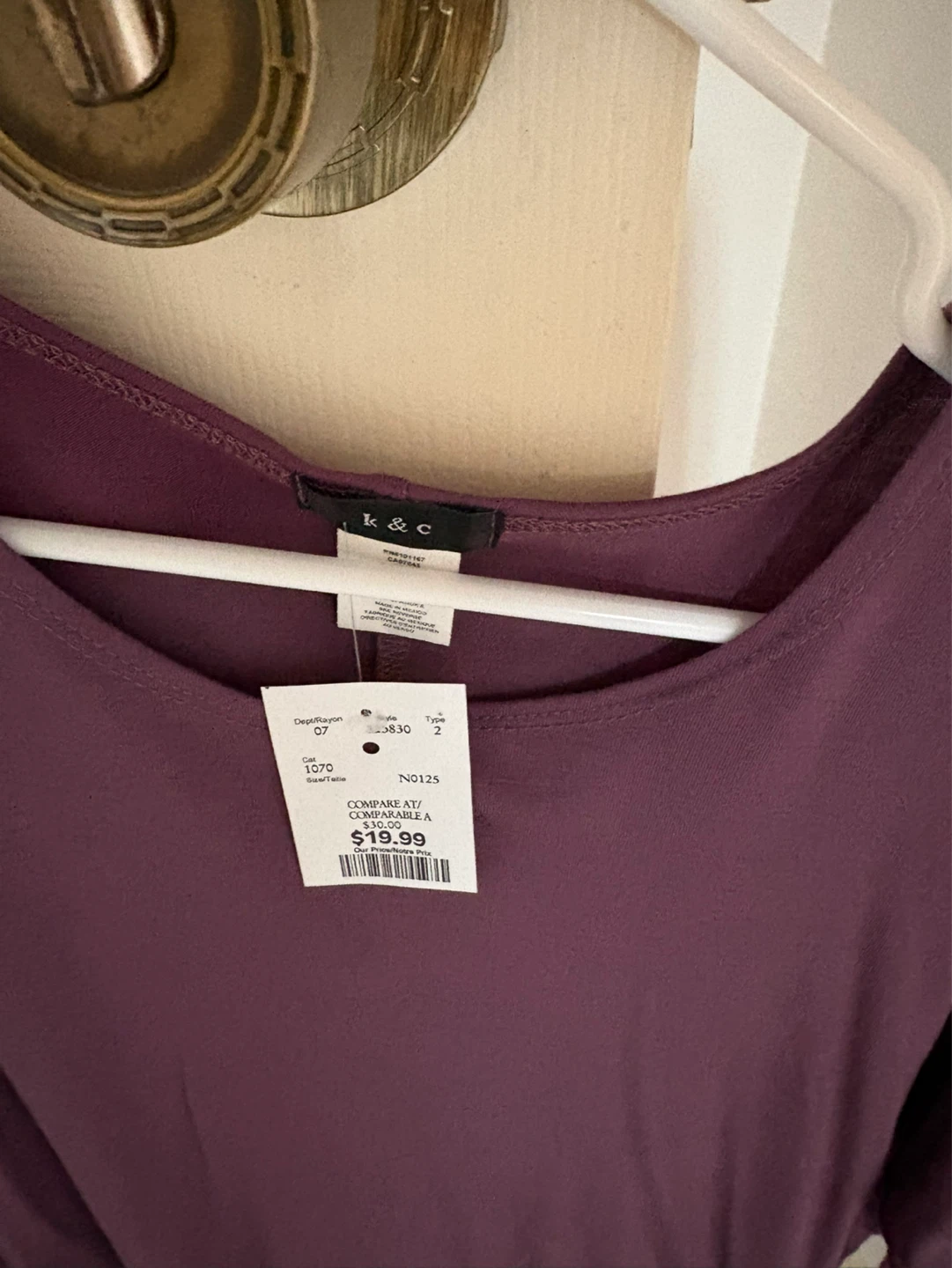 K&C Women's Purple Long Sleeve Top Size 2 - photo 2