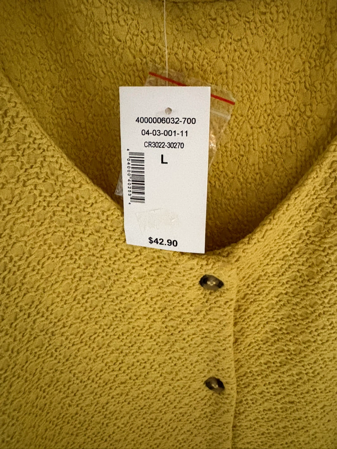Cleo Yellow Textured Blouse - Size L - photo 2
