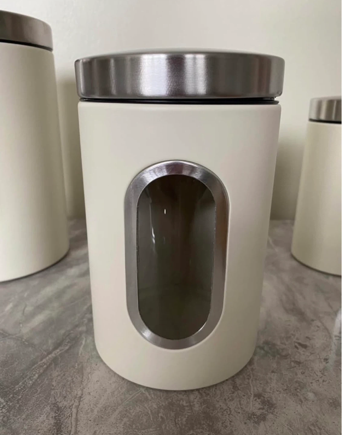 Set of 3 Cream Canisters with Stainless Steel Lids - photo 3