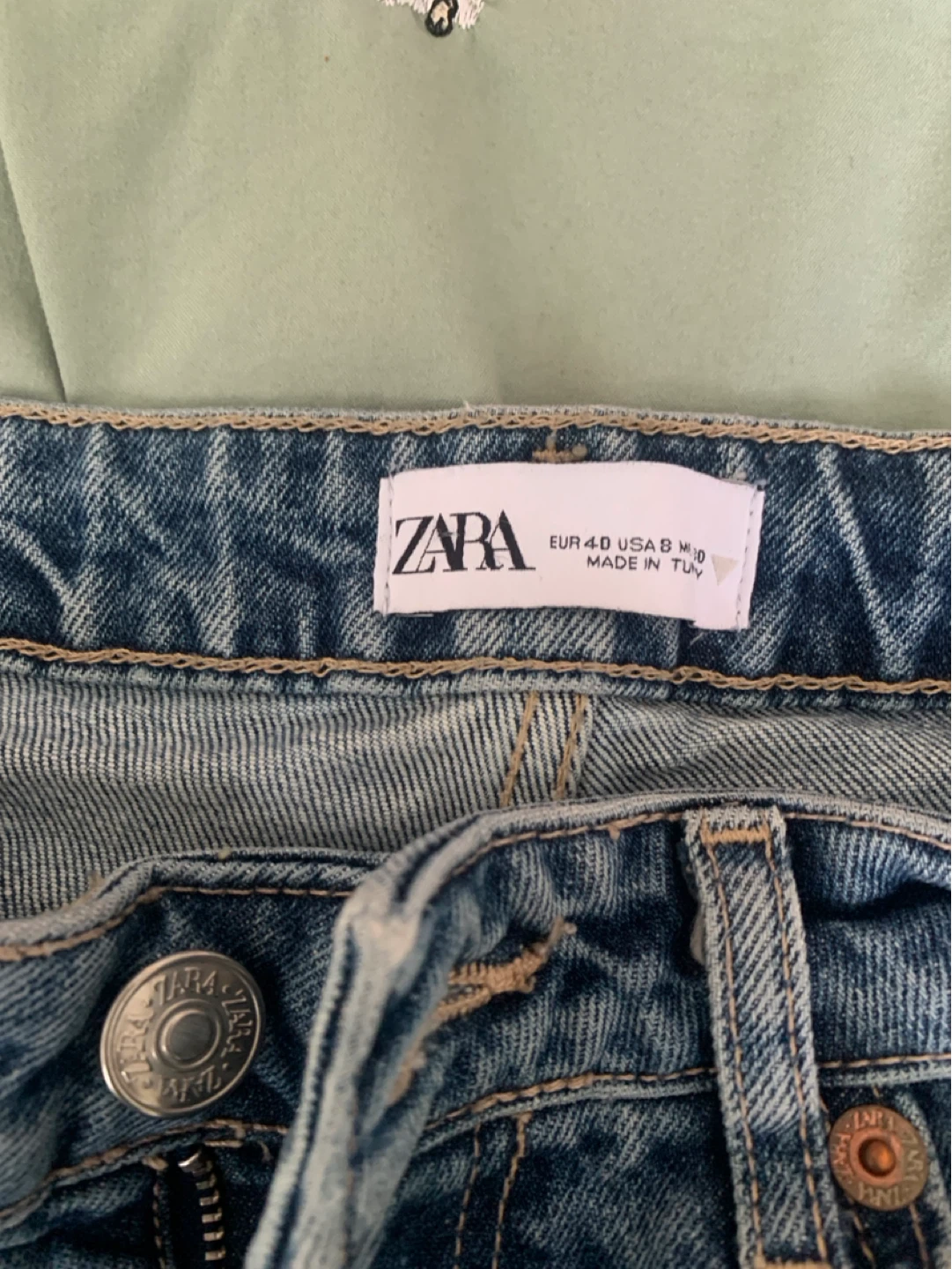 ZARA Blue Denim Ripped Jeans - Size 8 - photo 3