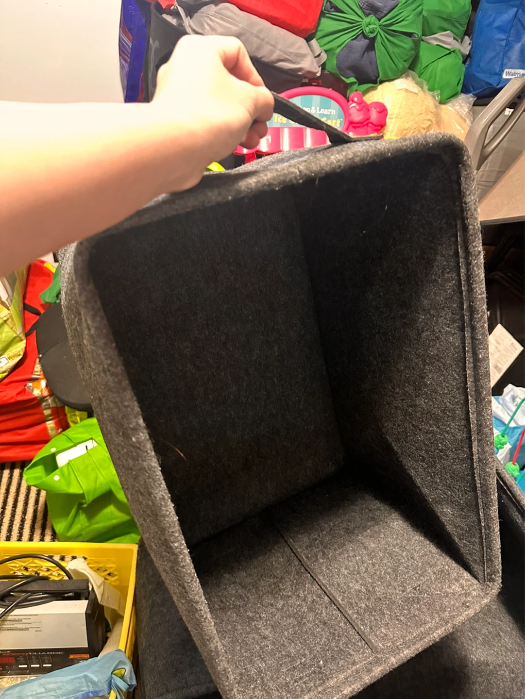 Grey Felt Storage Bin - photo 3