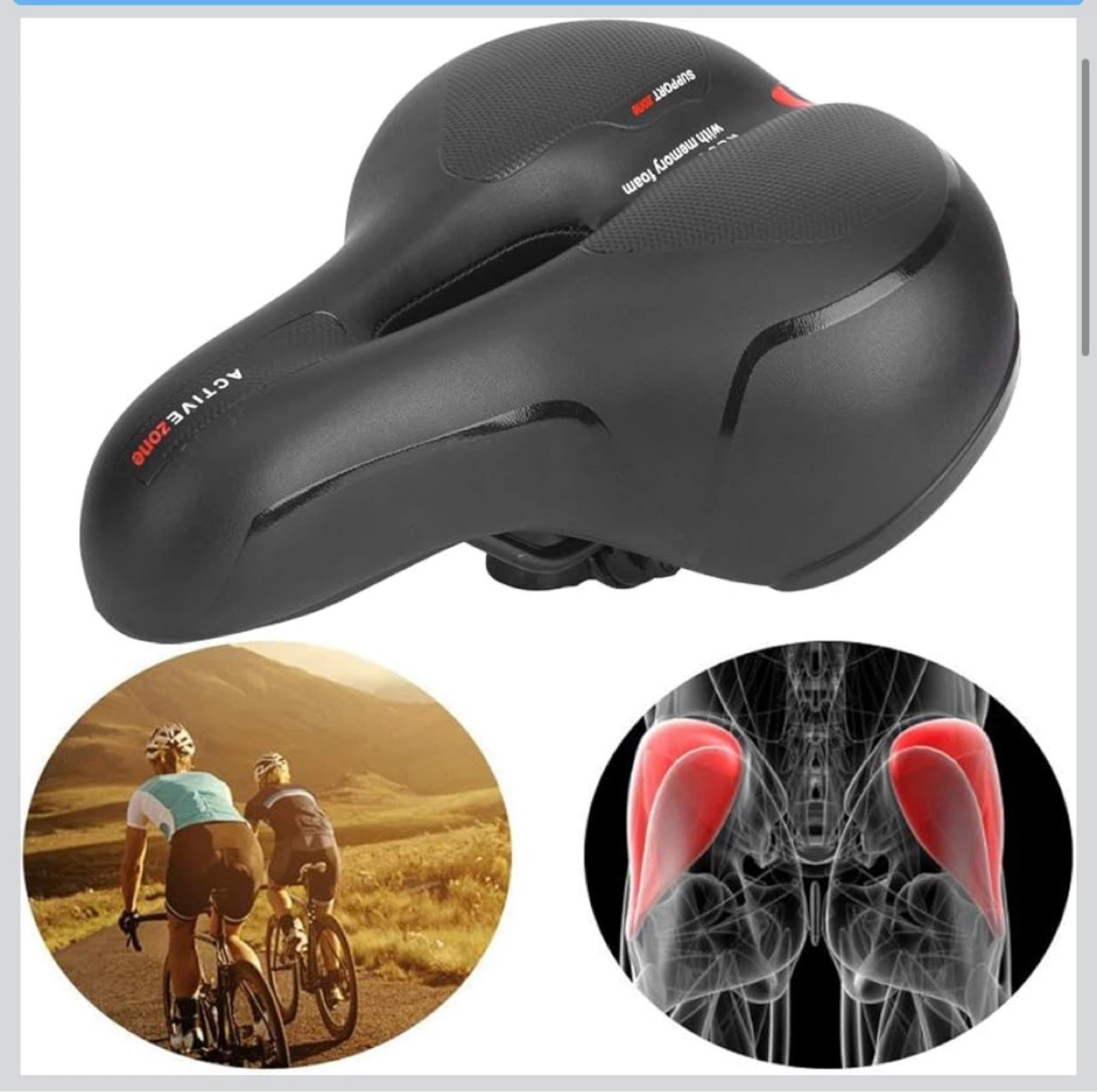 Active Zone Memory Foam Bicycle Saddle - photo 2