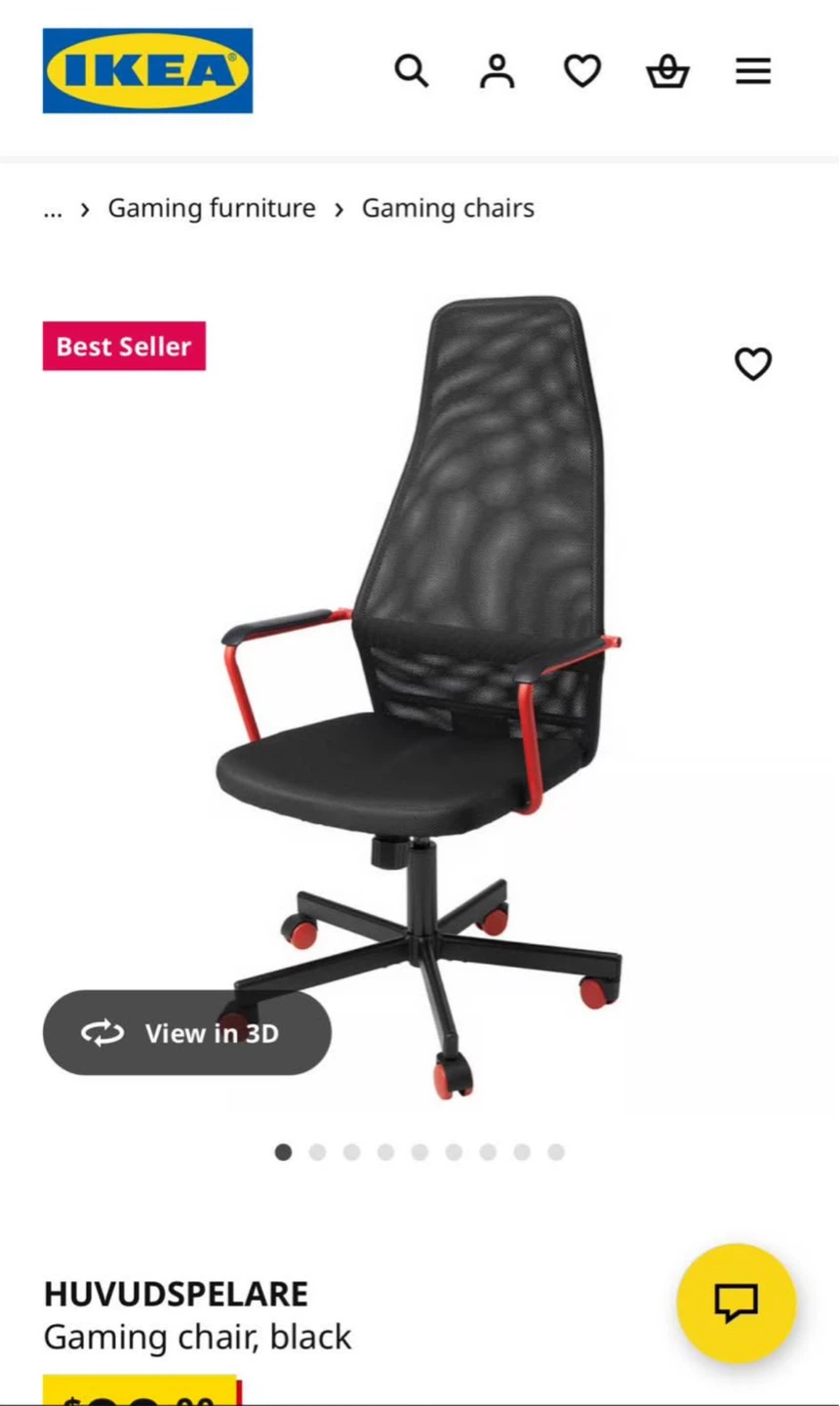 IKEA HUVDSPELARE Gaming Chair, Black - photo 2