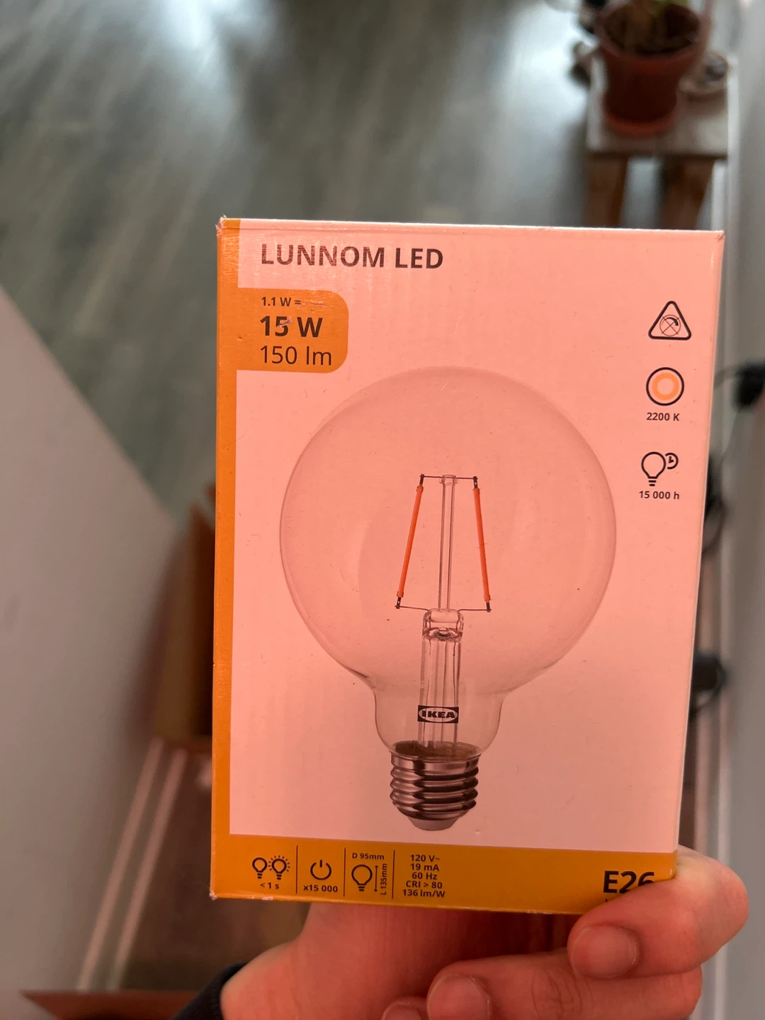 IKEA LUNNOM LED Globe Light Bulb E26