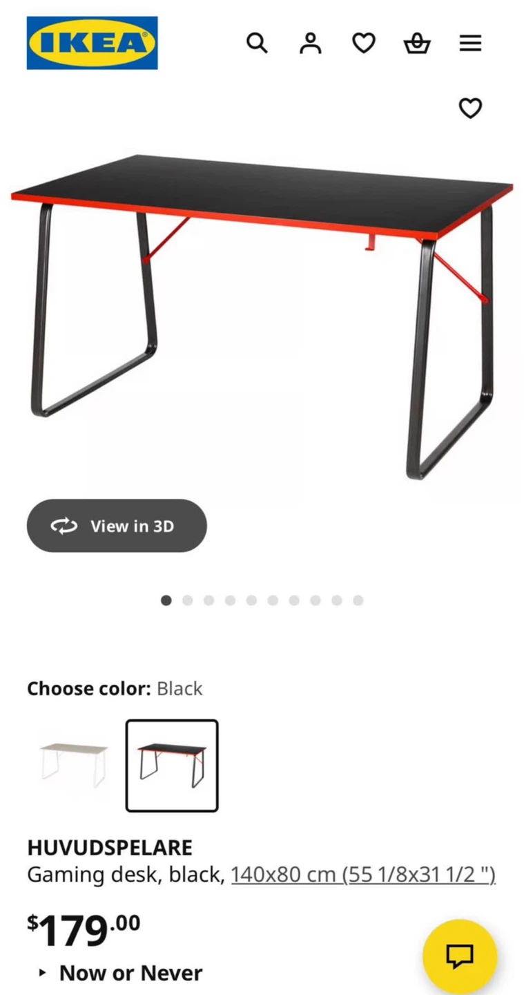 IKEA HUVDSPELARE Gaming Desk - photo 4