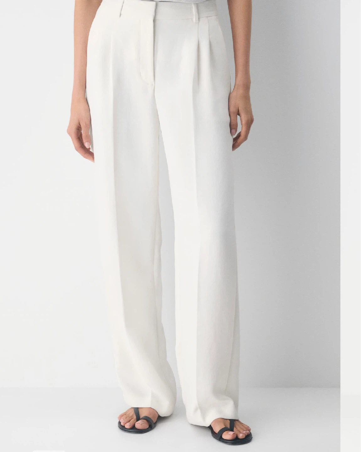 Aritzia effortless pants -White Wide-Leg Trousers
