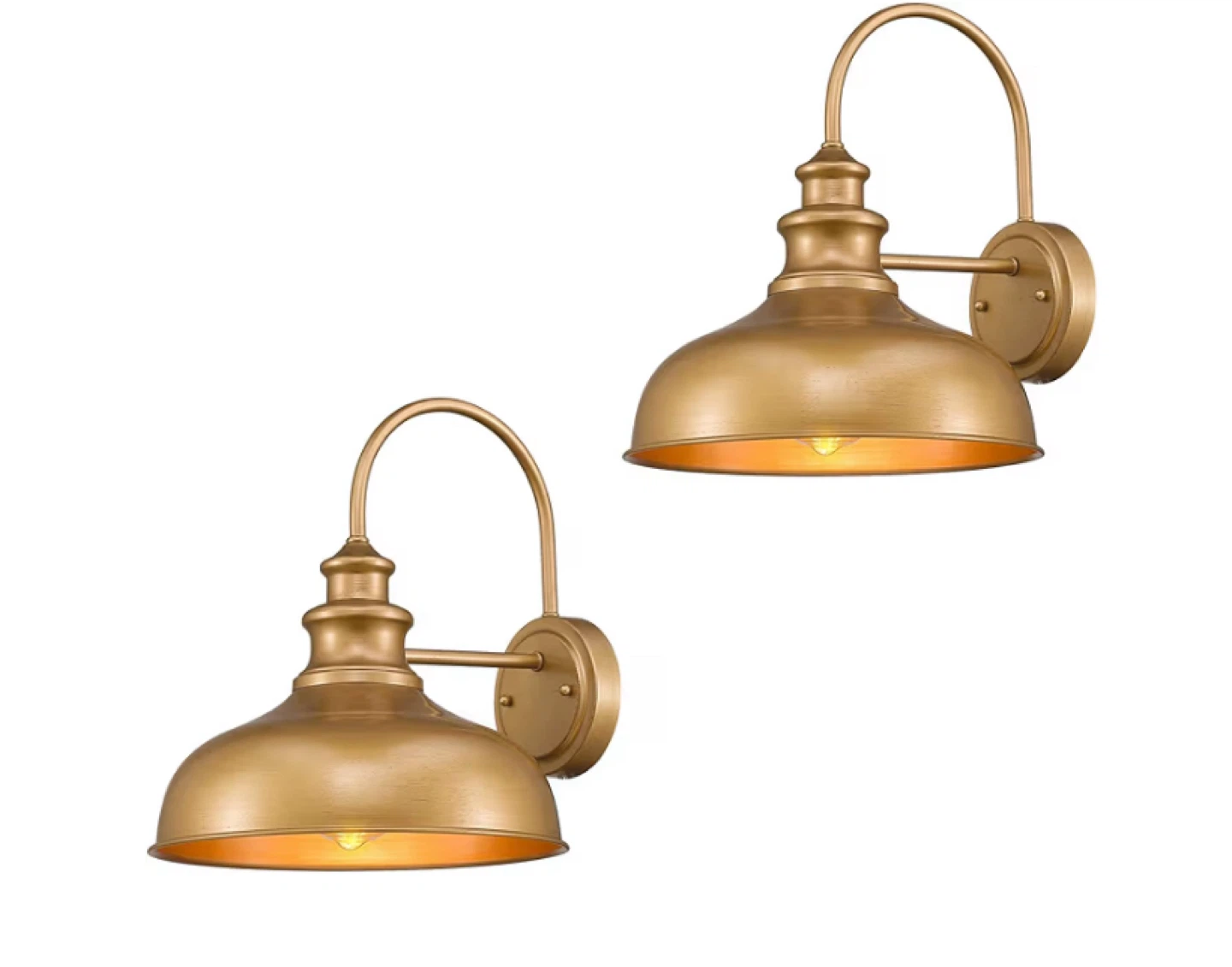 Gold Barn Light Wall Sconce Set