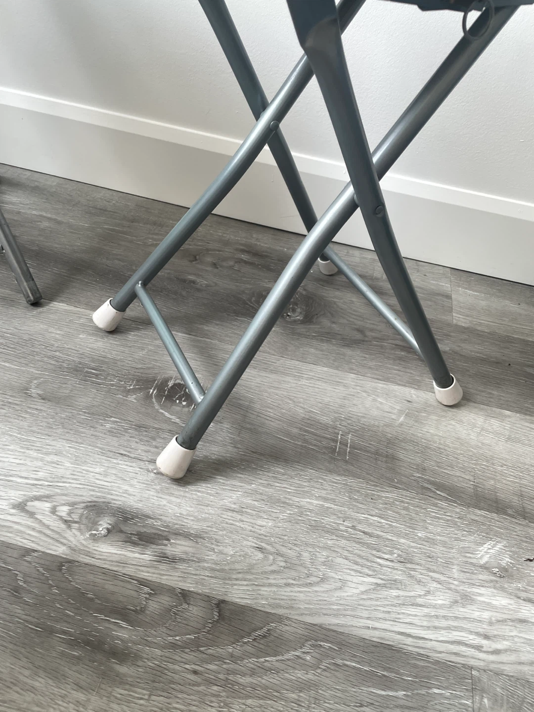 Set of 3 Black Folding Stools with Backrests - photo 3