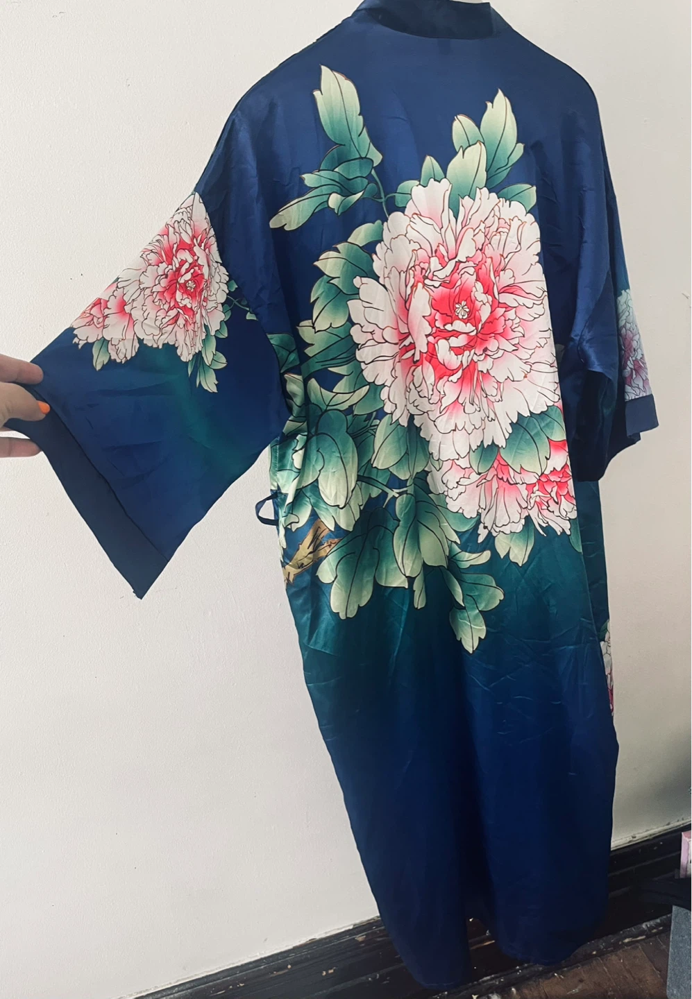 Blue floral kimono robe - photo 2