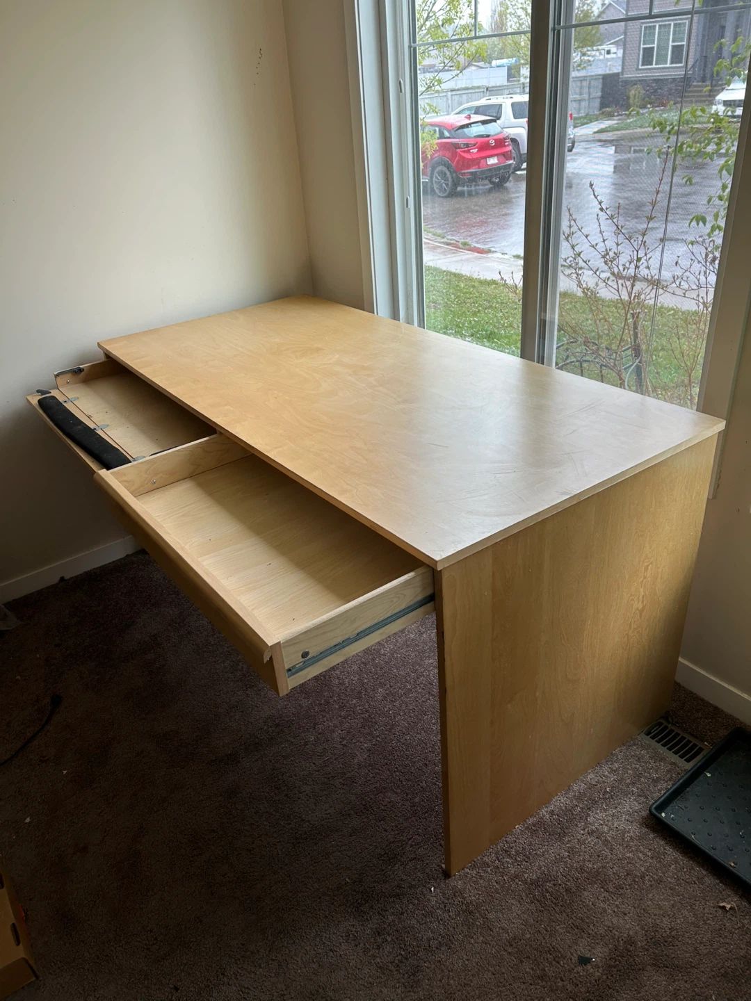 IKEA computer Light Wood Desk with Two Drawers