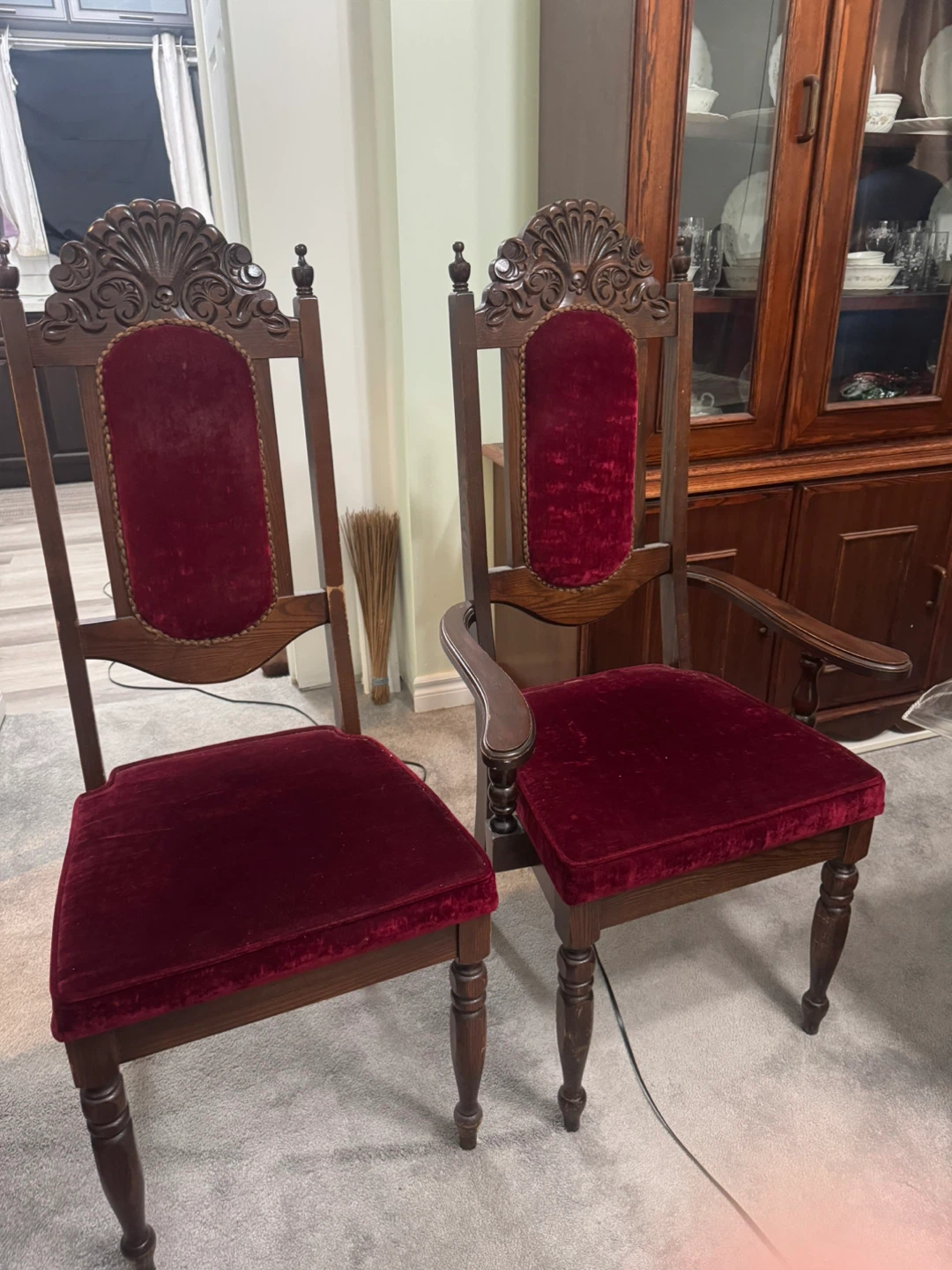 Vintage Velvet Dining Chairs - Set of 6