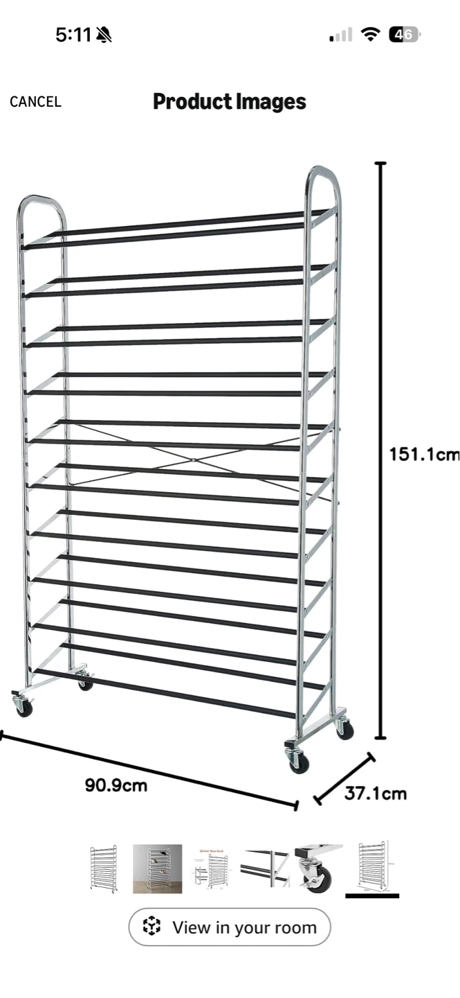 large shoe rack Amazon Basics 50-Pair Shoe - photo 4