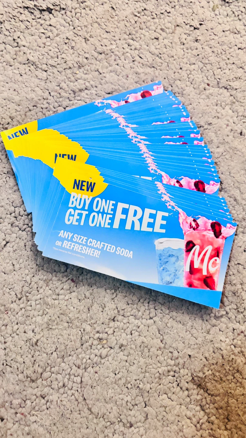 McDonald's Buy One Get One Free Crafted Soda or Refresher Coupon - photo 2