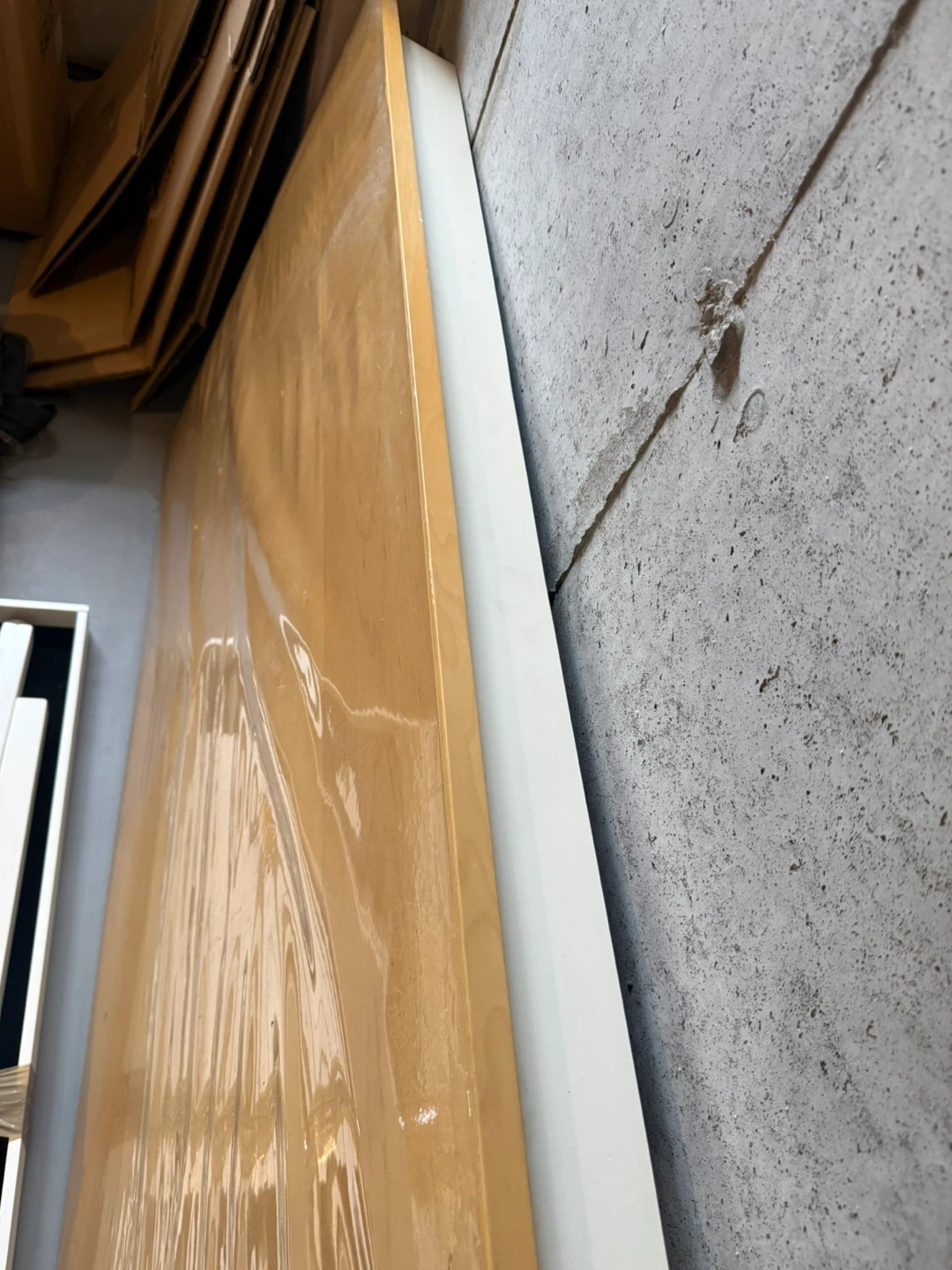 Unassembled Wood Table Top with White Frame - photo 2
