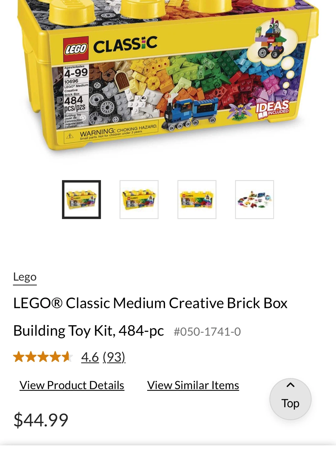 LEGO Classic Medium Creative Brick Box Building Toy - 484 pcs
