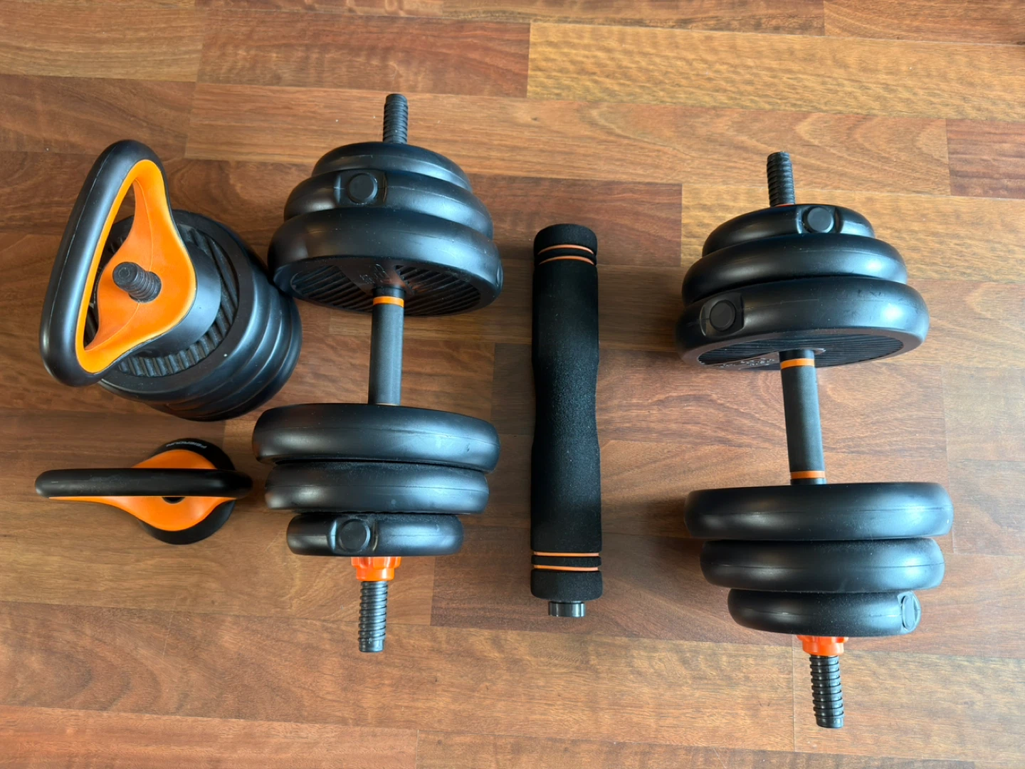 Adjustable Dumbbell Set with Kettlebell Handle and Bar - photo 4