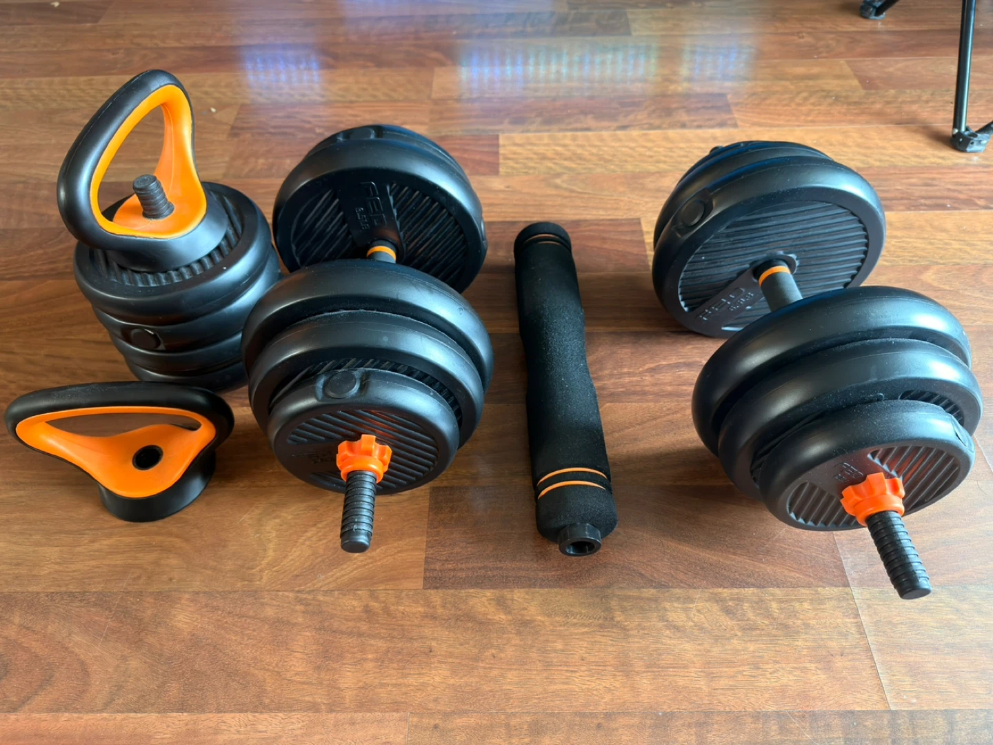 Adjustable Dumbbell Set with Kettlebell Handle and Bar - photo 2