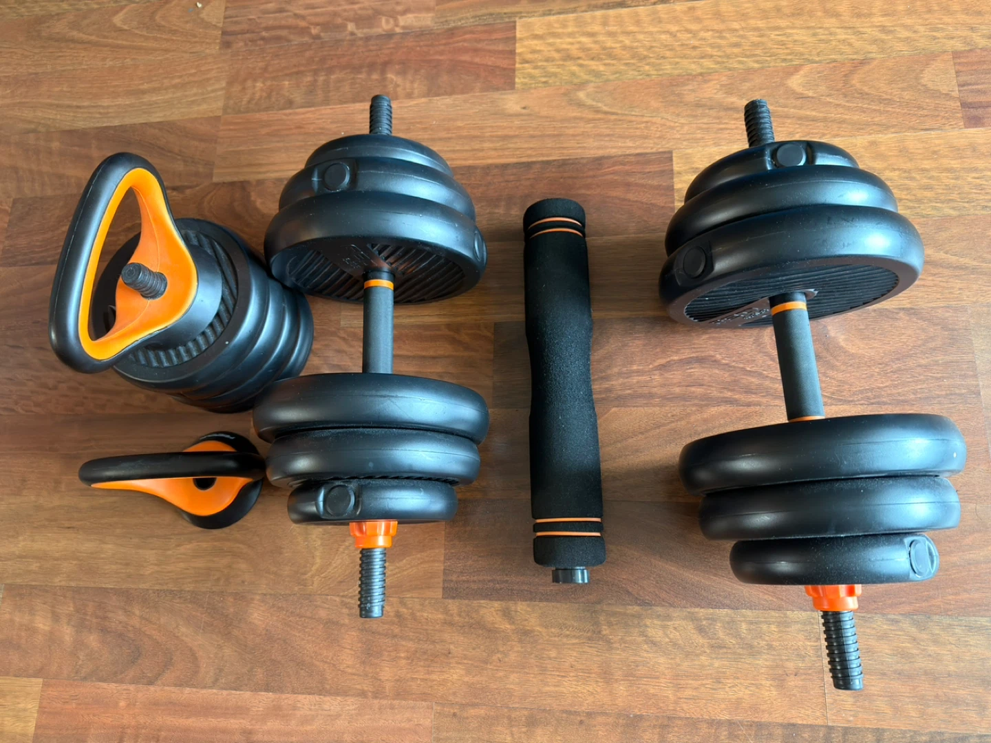 Adjustable Dumbbell Set with Kettlebell Handle and Bar - photo 3