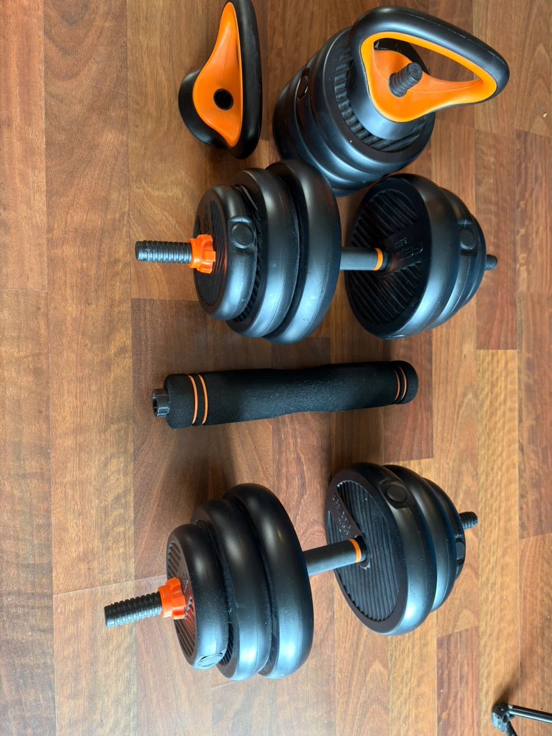 Adjustable Dumbbell Set with Kettlebell Handle and Bar