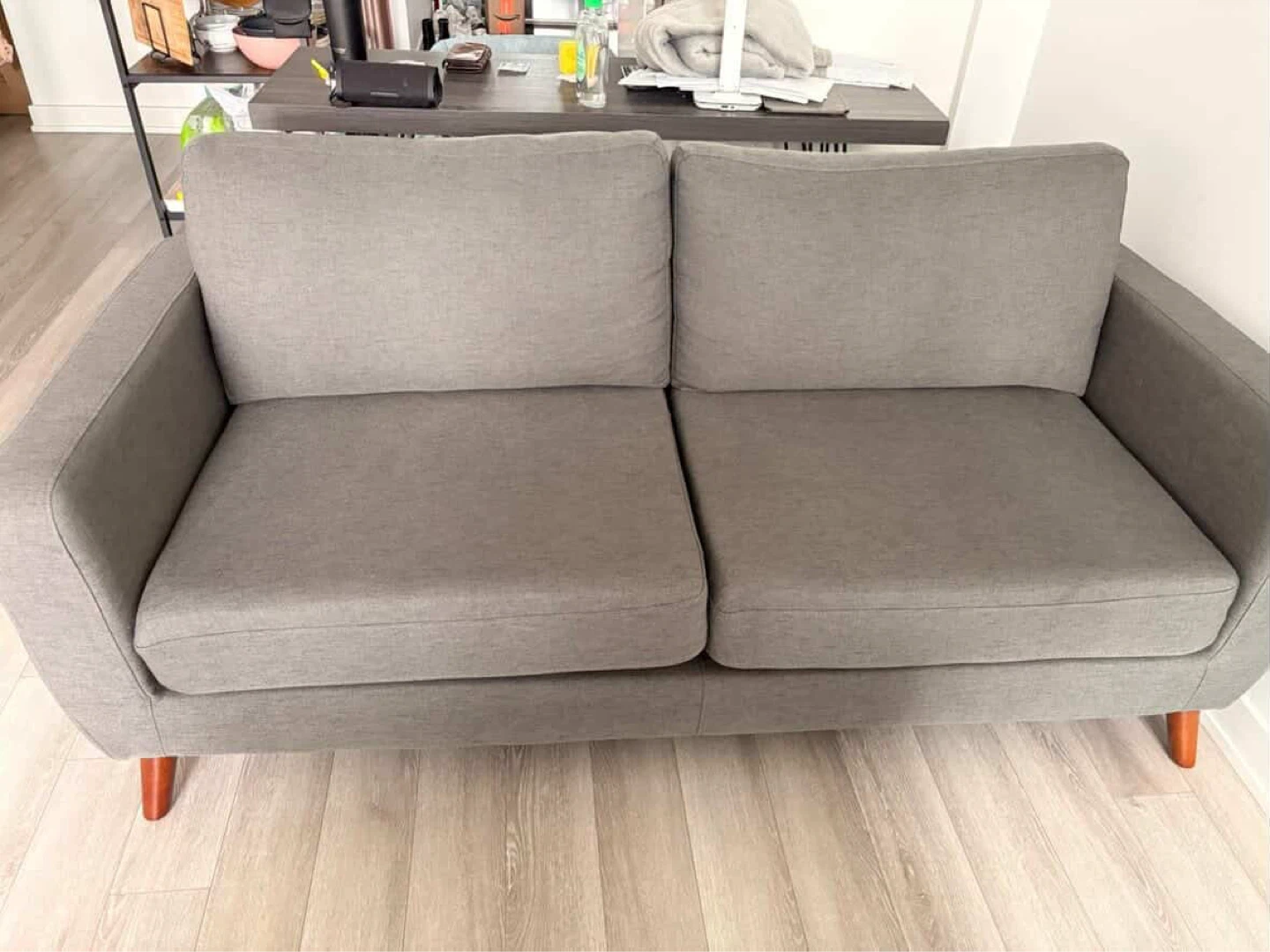 Grey Fabric Loveseat Sofa - photo 2
