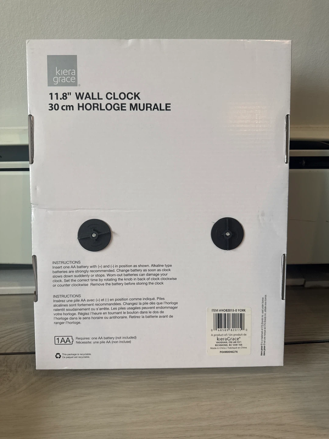 Kiera Grace 11.8" Wall Clock - Black - photo 2