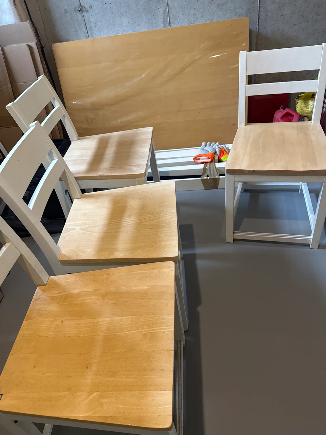 Unassembled Wood Table Top with White Frame - photo 4