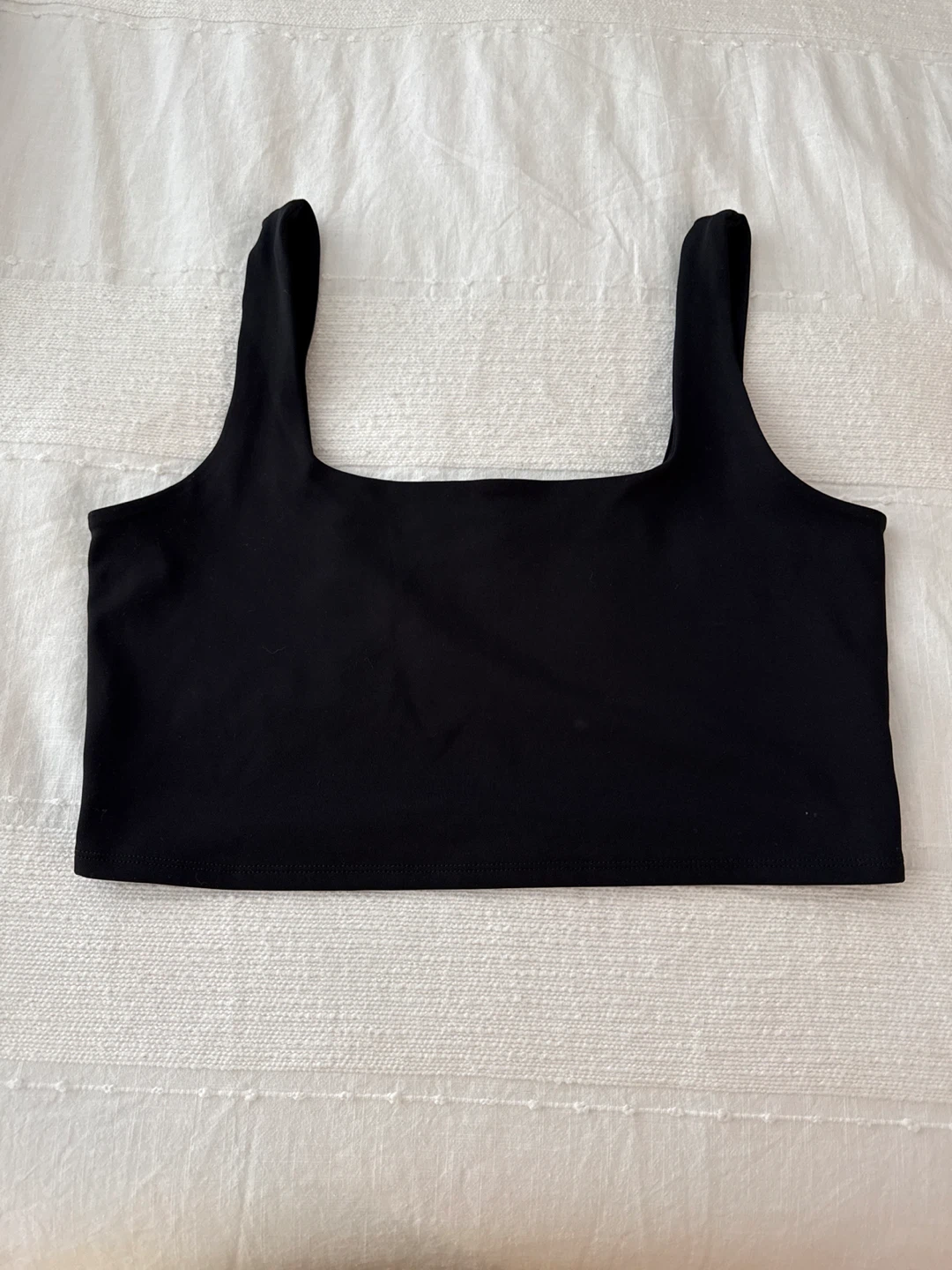 Black Square Neck Crop Top