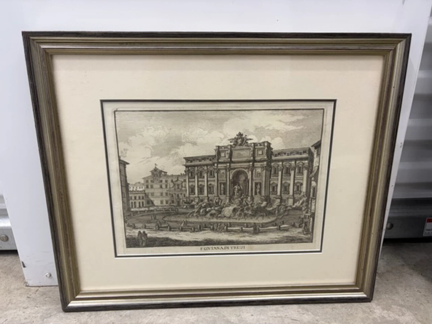 Framed Etching Print of Trevi Fountain