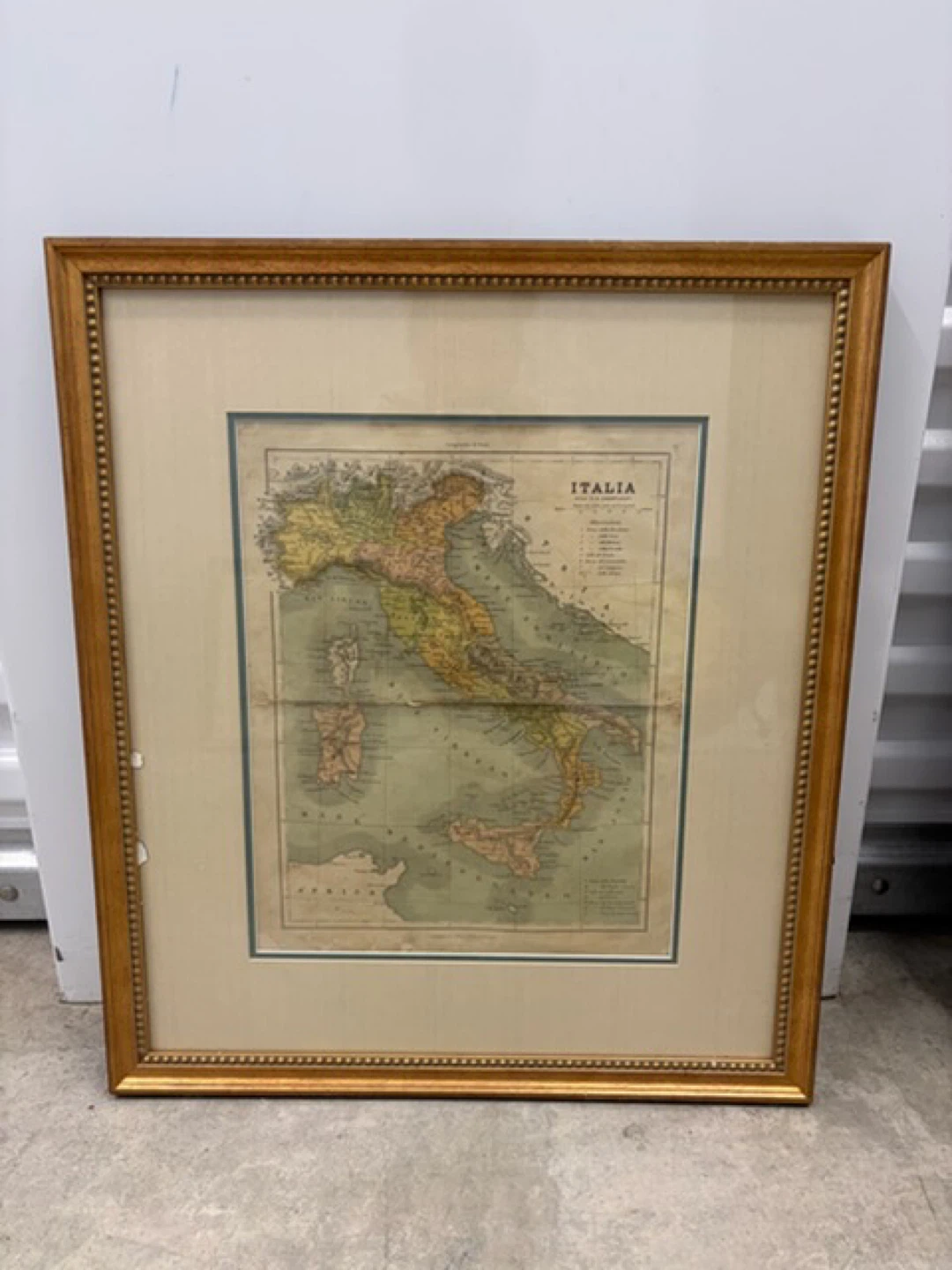 Framed Vintage Italia Map Wall Art