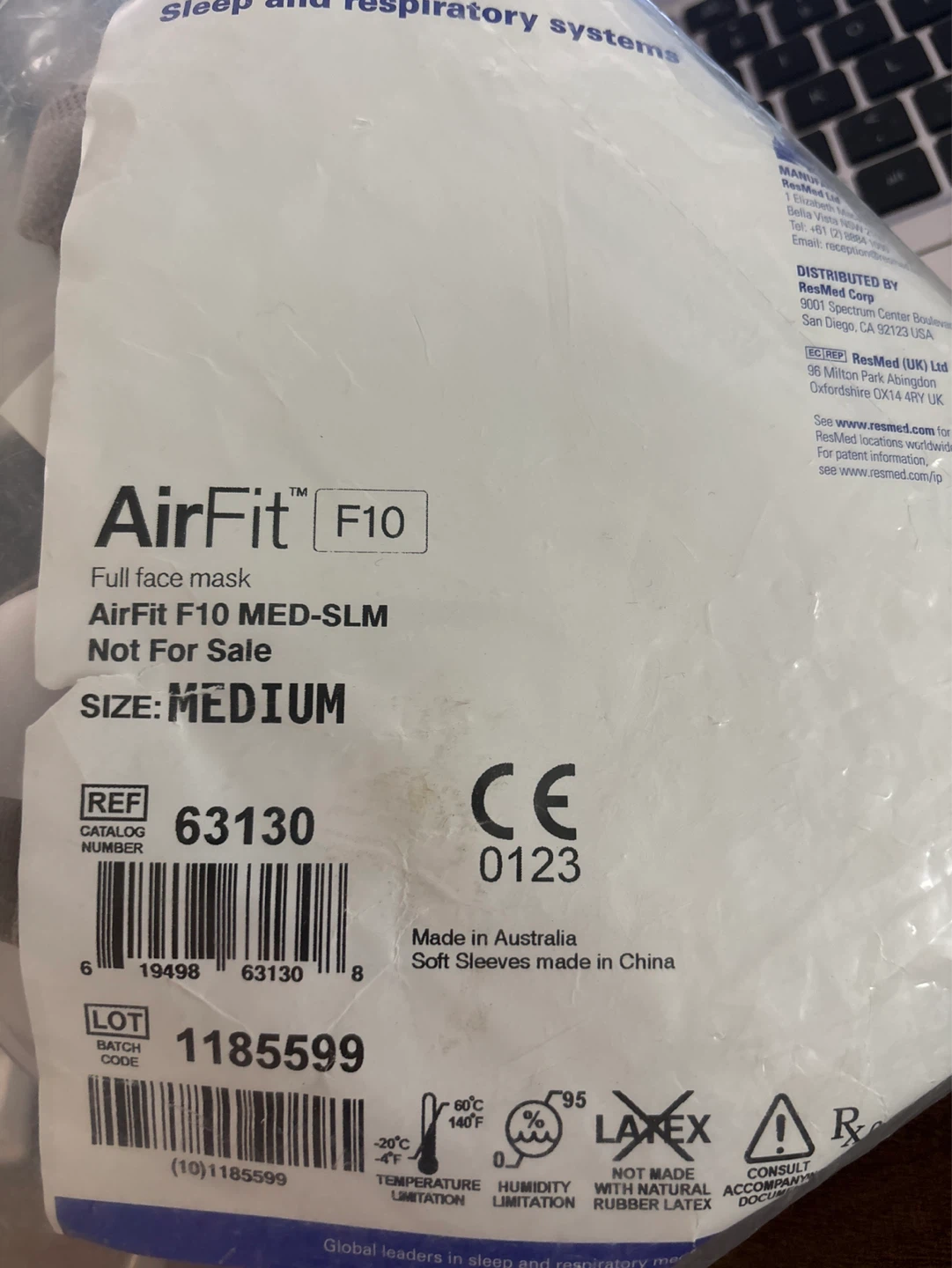 Brand New - ResMed AirFit F10 Full Face Mask Medium