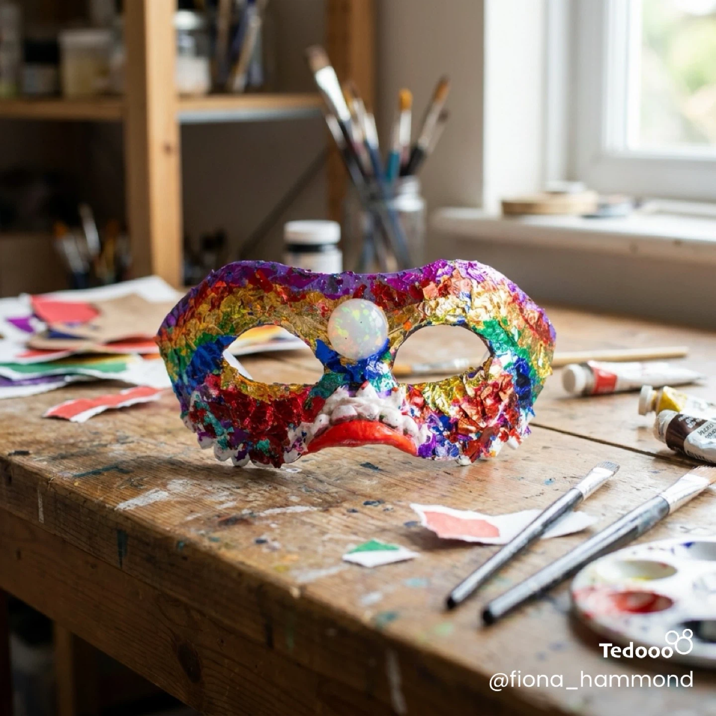 Handmade Rainbow Masquerade Mask