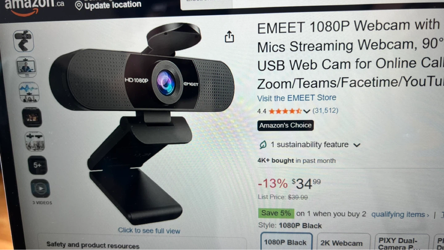 EMEET HD 1080P Webcam with built in microphone - photo 2