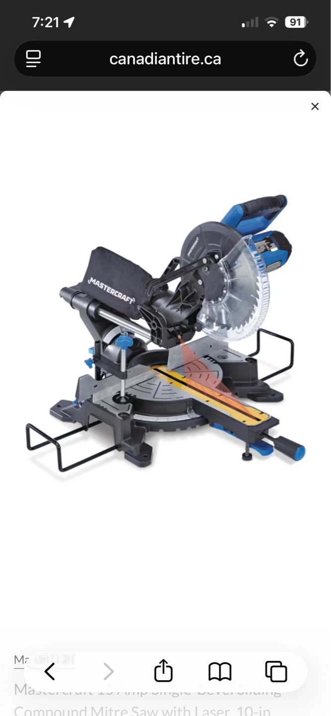 Mastercraft 15 Amp Single Bevel Sliding Compound Mitre Saw