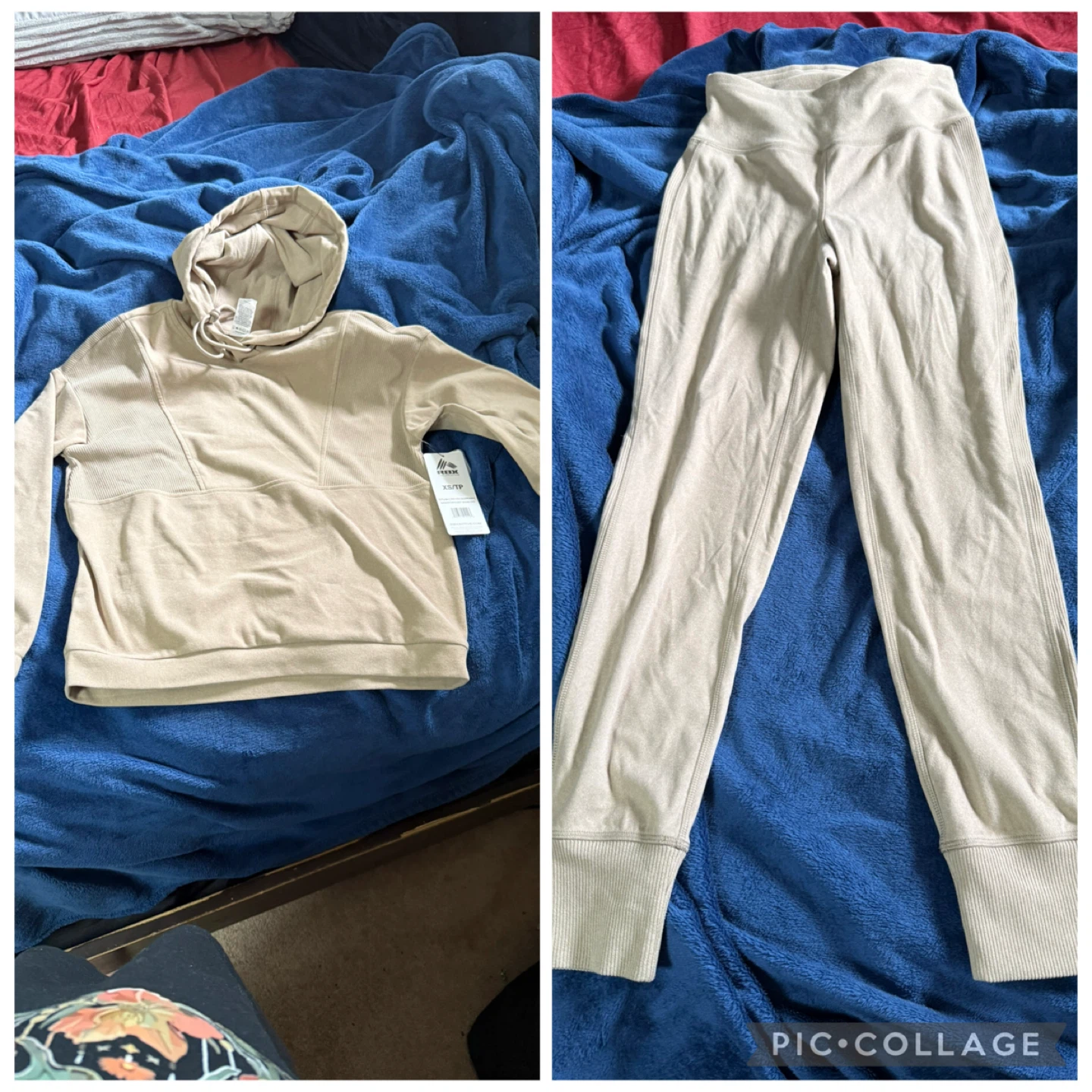 RBX Active Beige Hoodie and Jogger Set