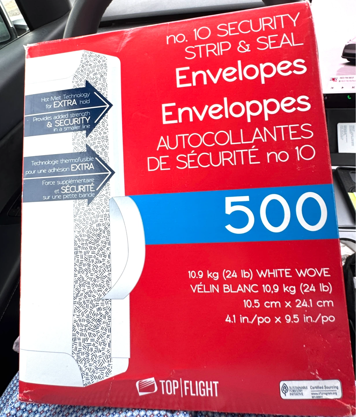 Top Flight Security Strip & Seal Envelopes - 500 Count