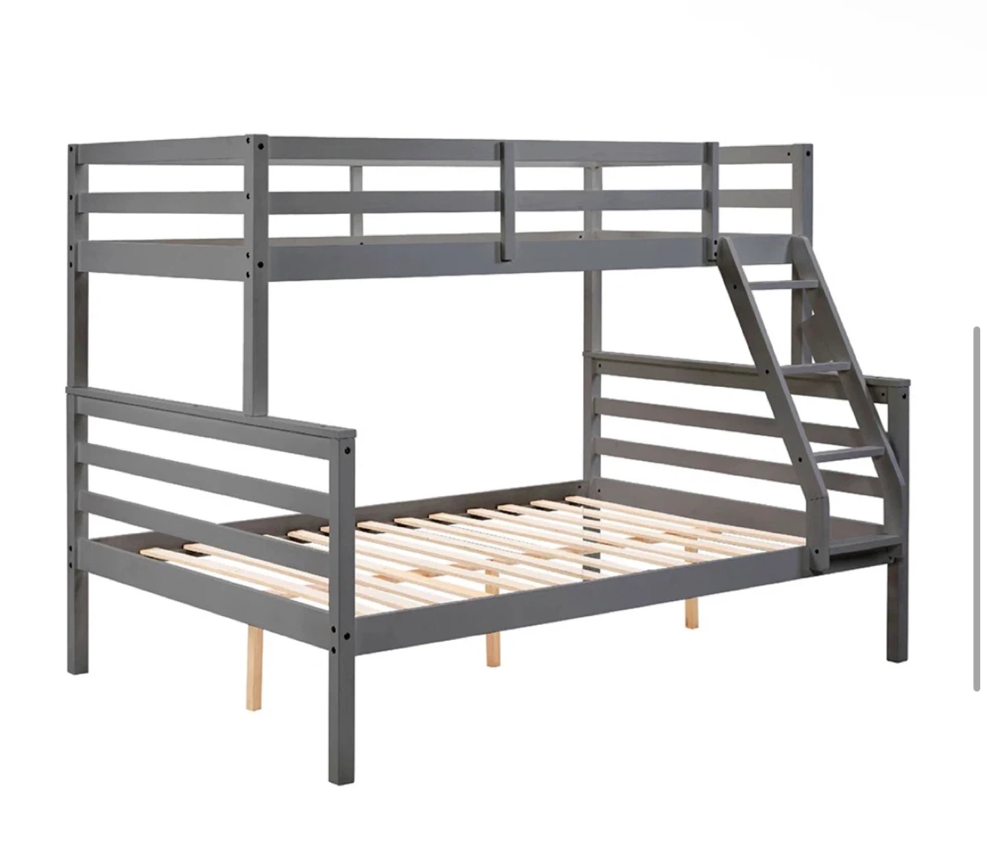 Grey Wooden Bunk Bed with Ladder - photo 5