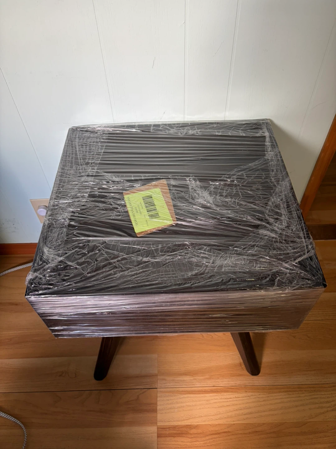 New queen size bed frame, mattress and nightstand matching set. - photo 4