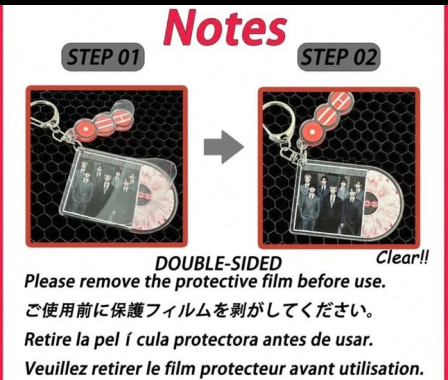 BTS Jungkook Double-Sided Vinyl Record Keychain - photo 3