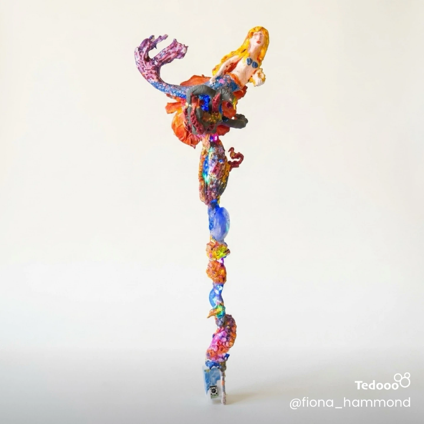 Handmade Mixed Media Sculpture - Mermaid & Octopus - photo 2