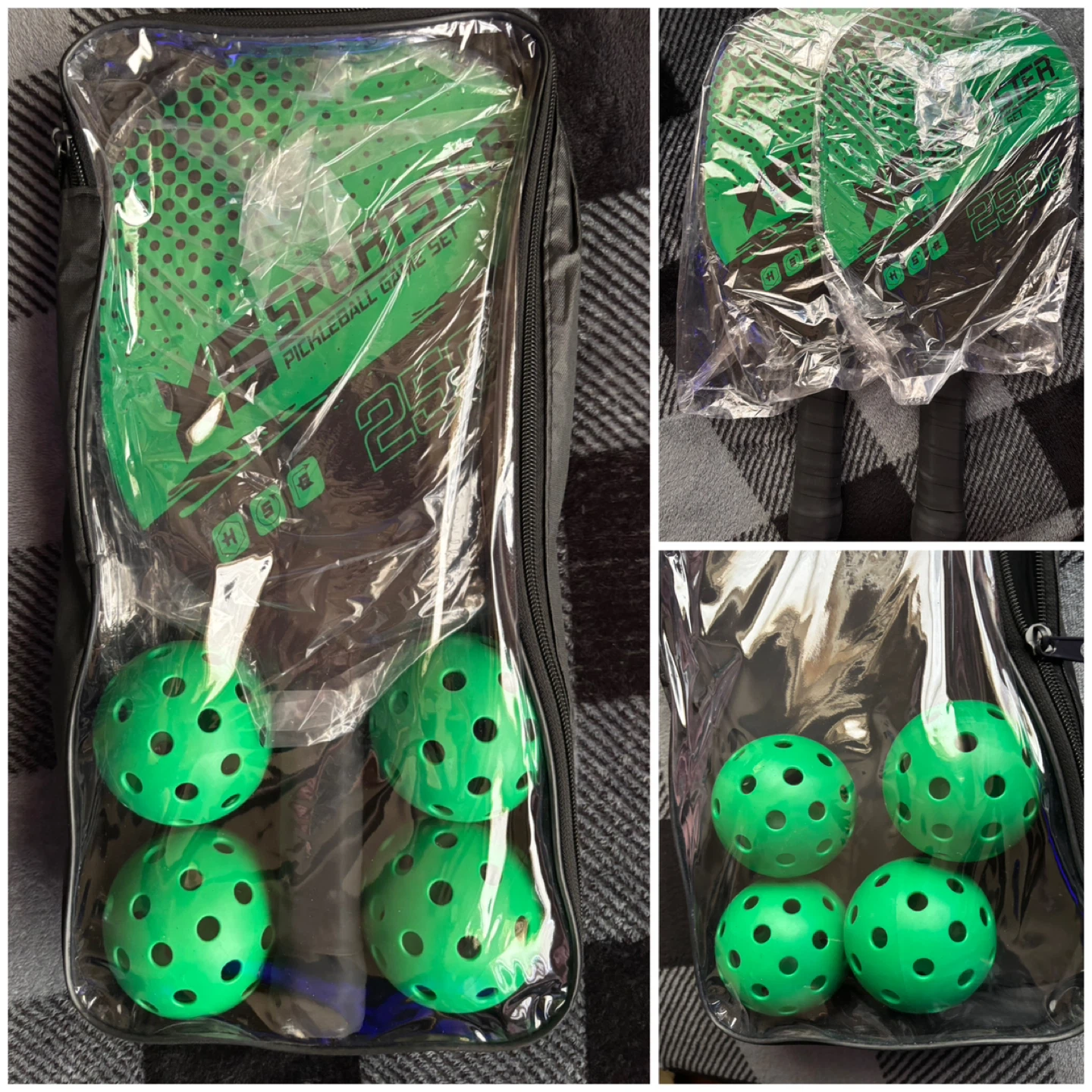 (Sports) Pickleball Game Set - *With 2 Paddles & 4 Balls*
