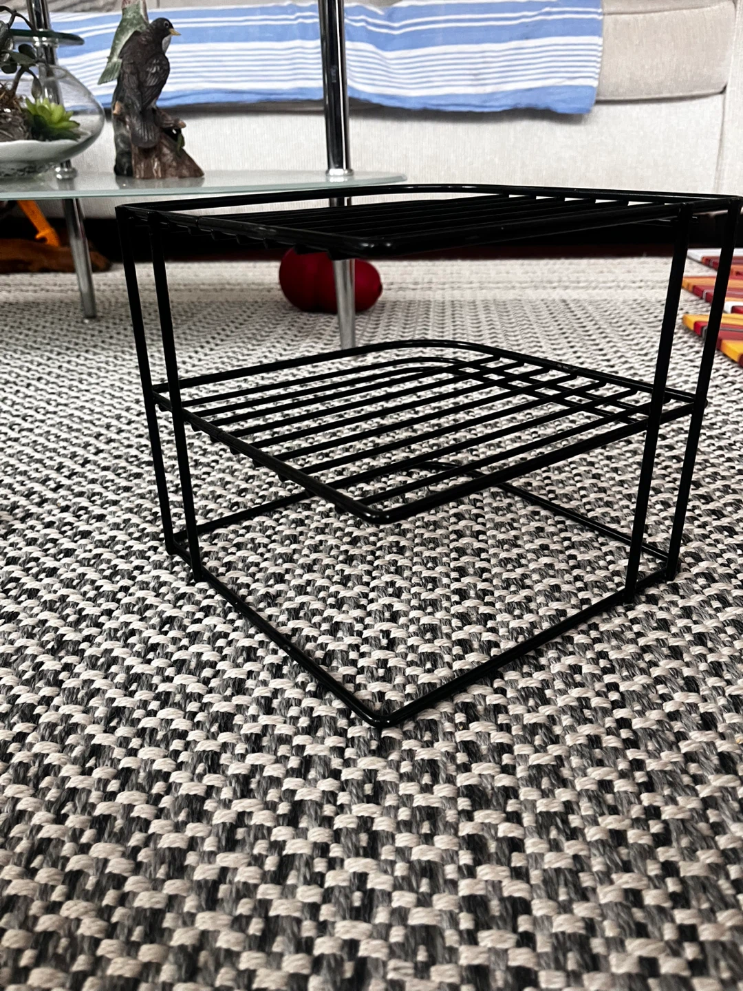 Black Metal Wire Storage Shelf Unit - photo 2