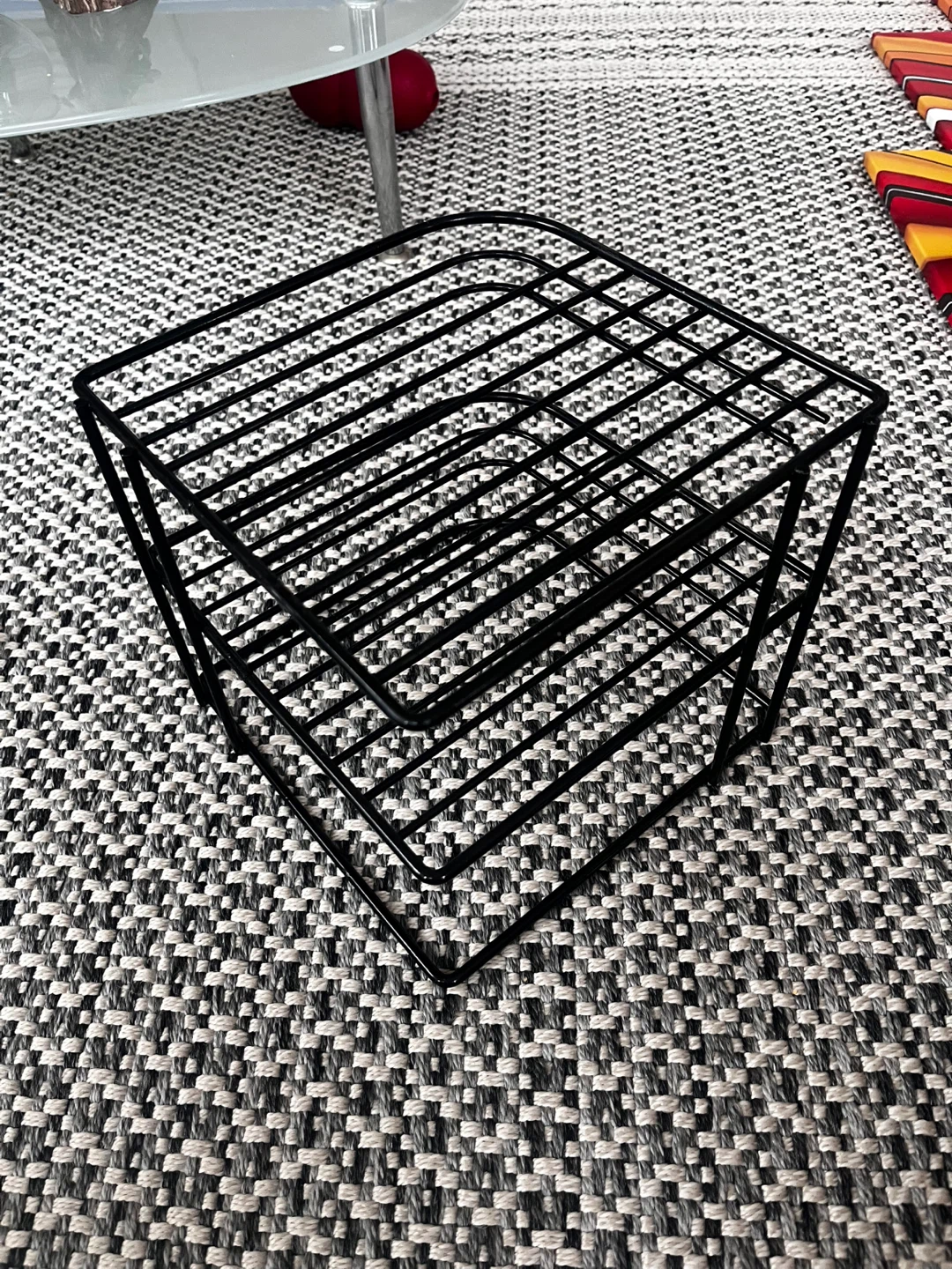 Black Metal Wire Storage Shelf Unit