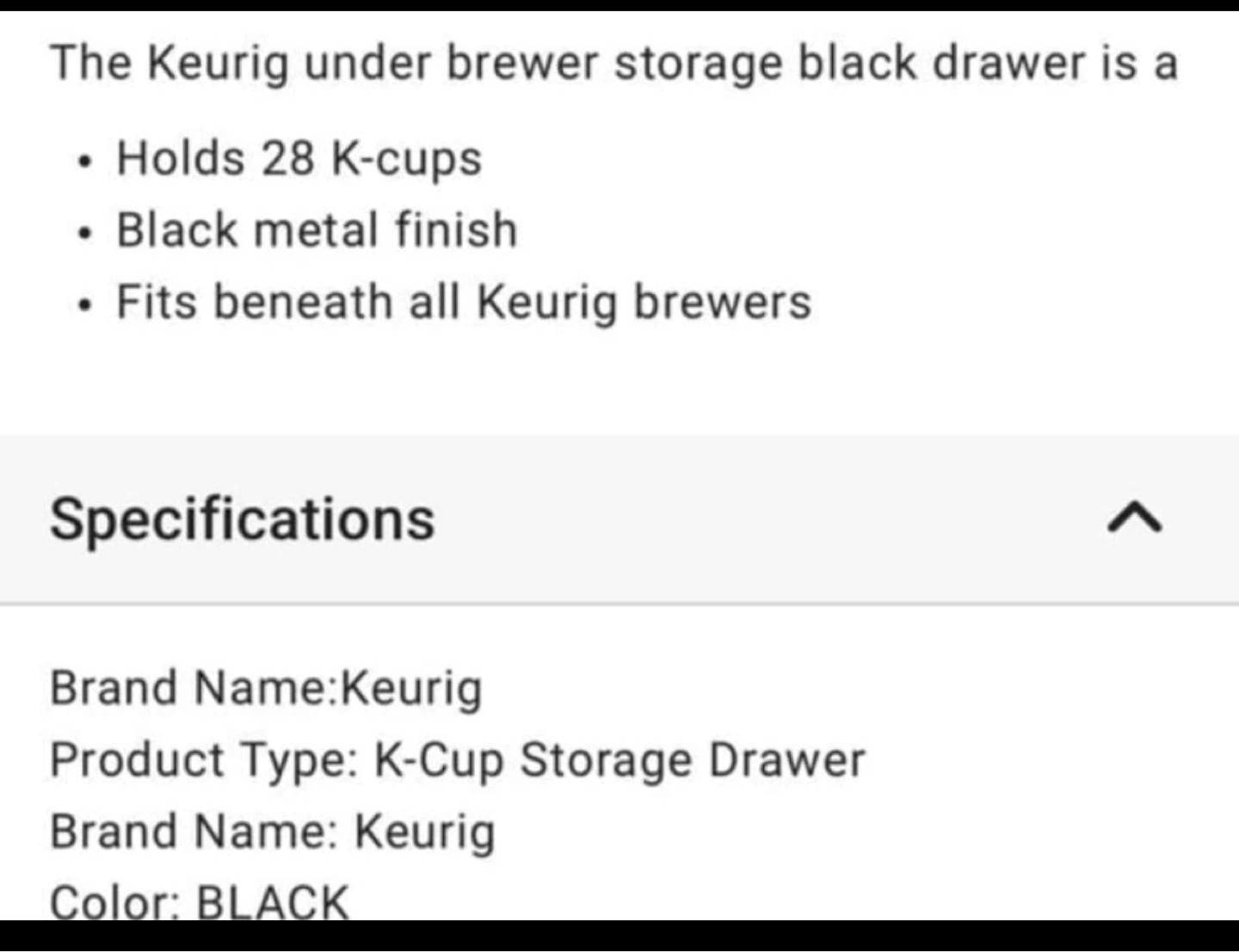 Keurig Black Plastic K-Cup Storage Drawer - photo 2