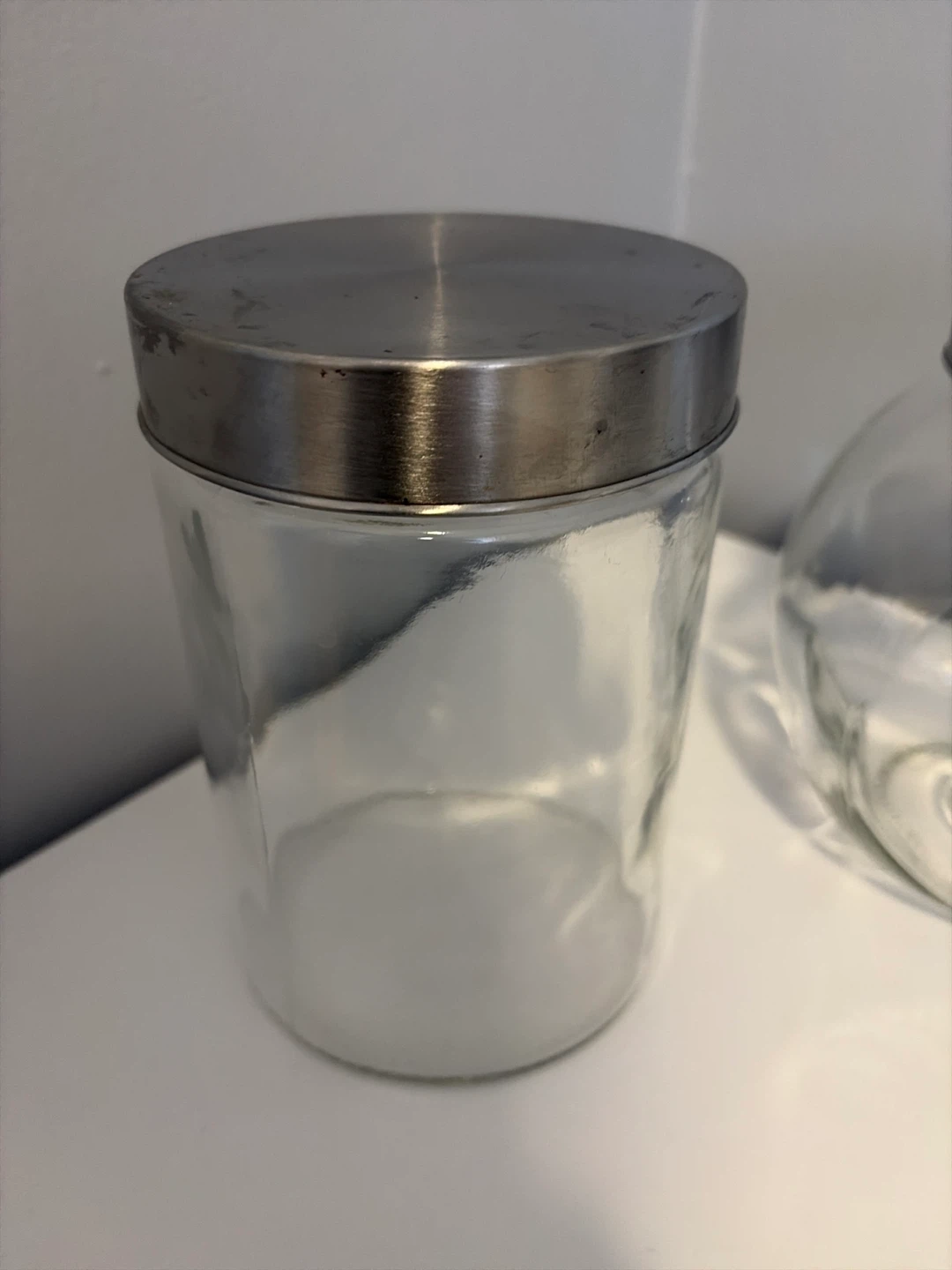 Glass Storage Jars with Metal Lids (Set of 2) - photo 2