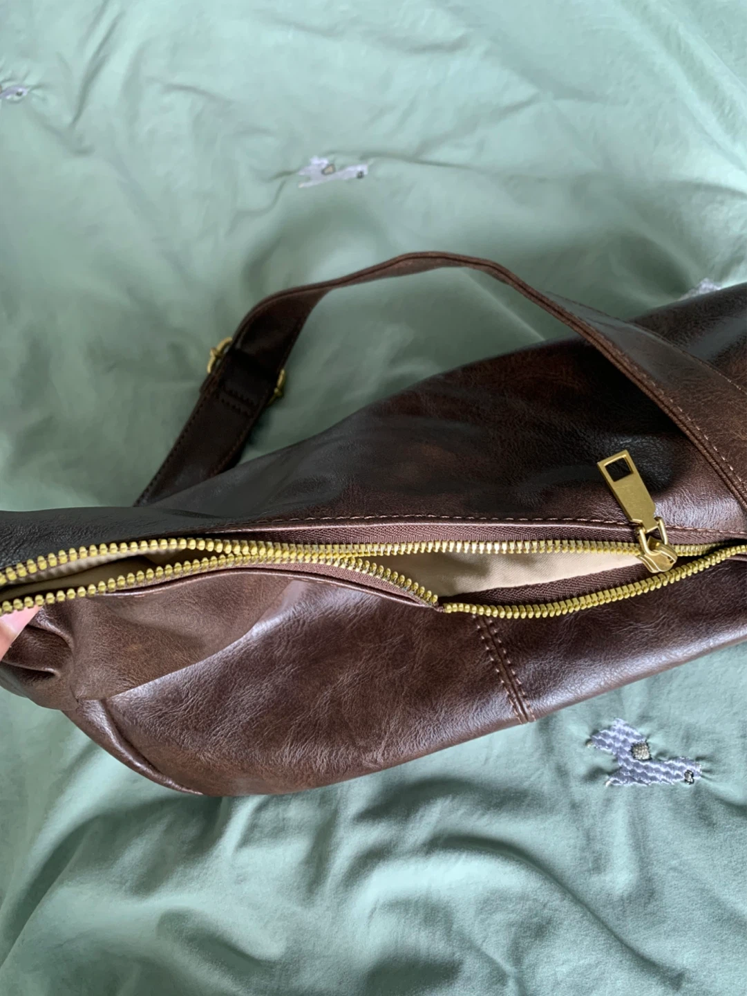 Brown Faux Leather Crossbody Bag - photo 2