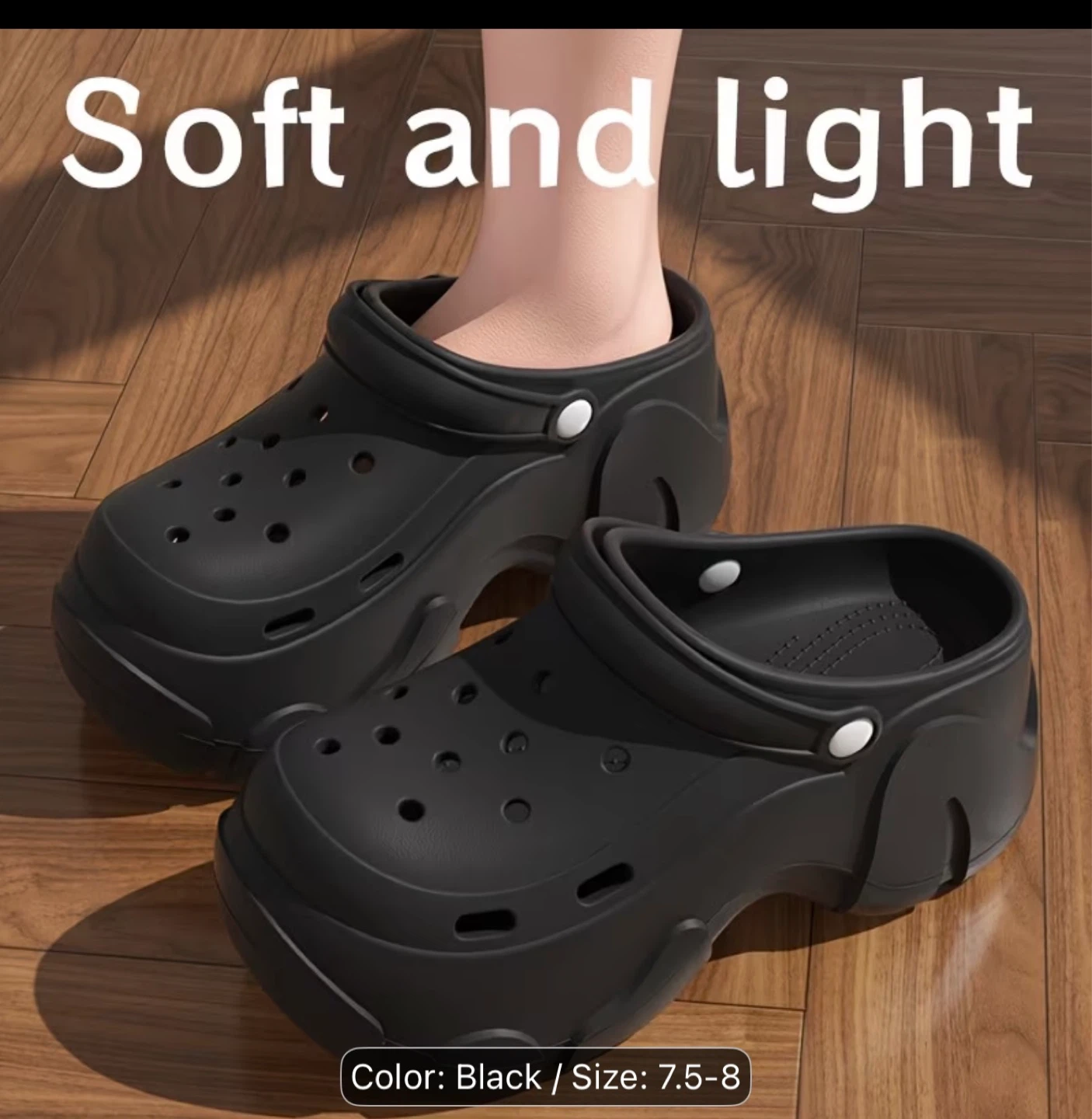Black EVA Sole Clogs