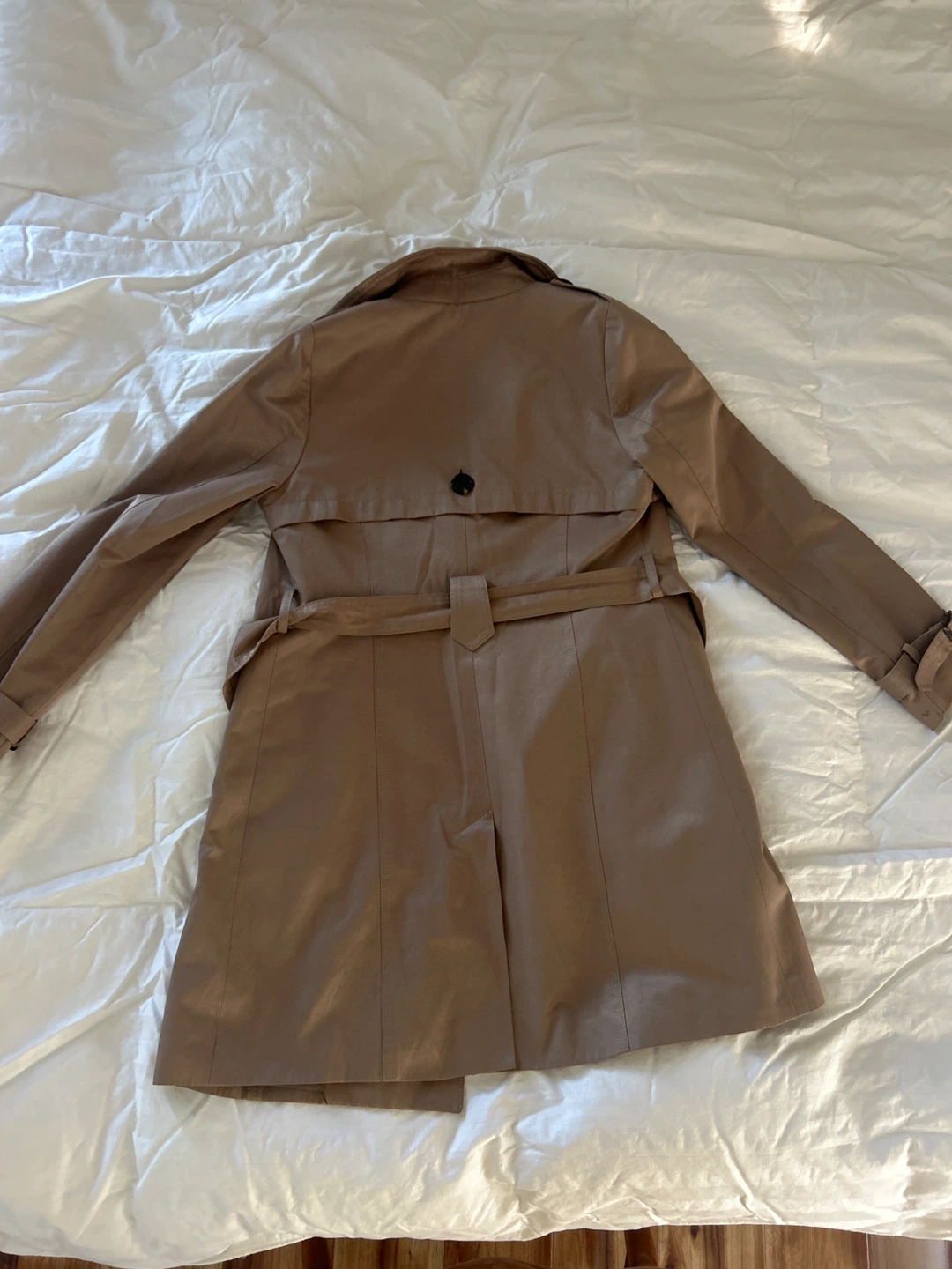 Women's Tan Double-Breasted Trench Coat - photo 2
