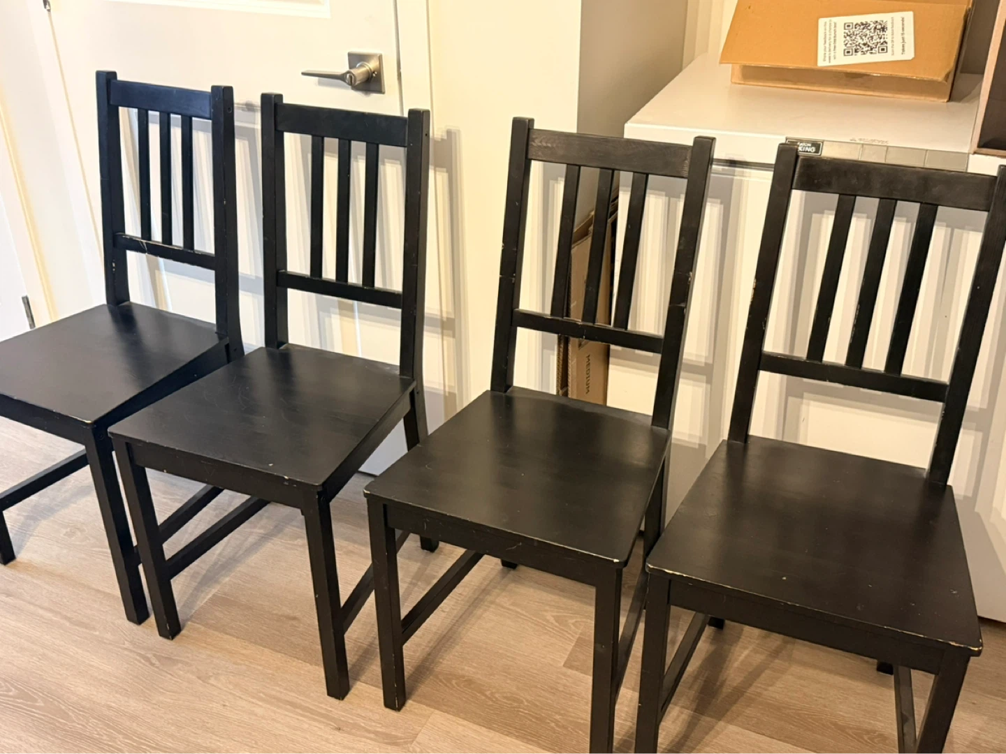 Black Dining Table with 4 Chairs